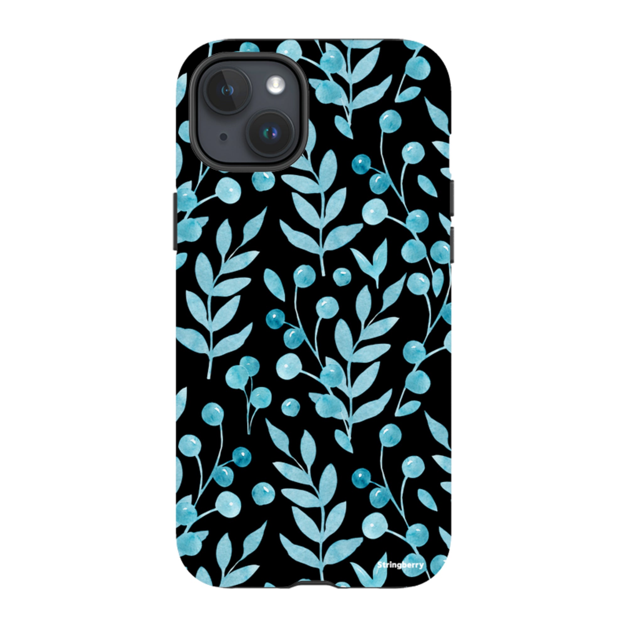 iPhone Tough Case - Blue Xmas Florals