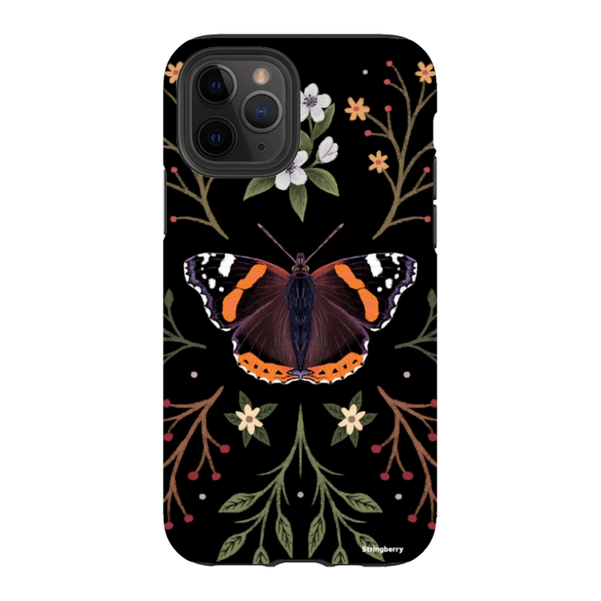 iPhone Tough Case - Red Admiral Butterfly By Anna Stead