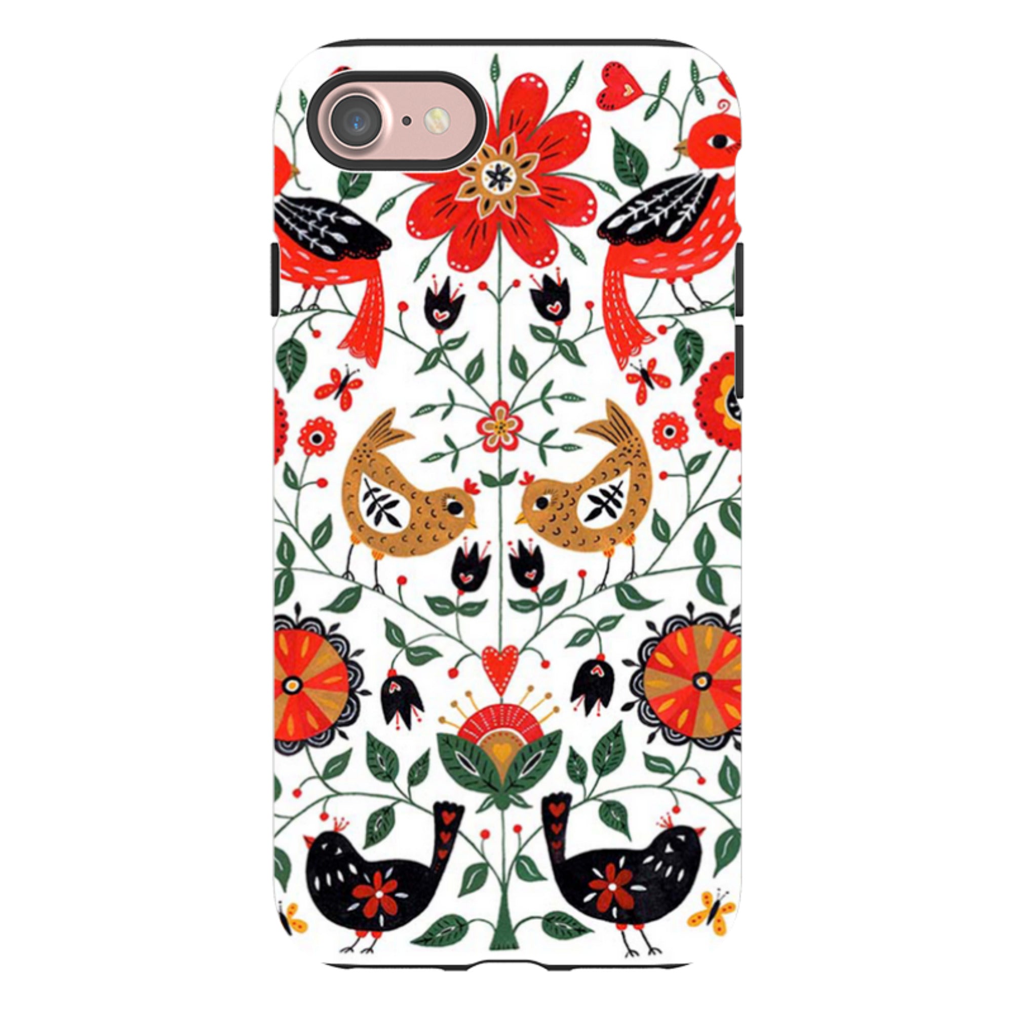 iPhone Tough Case - Birds And florals By Suzy Taylor
