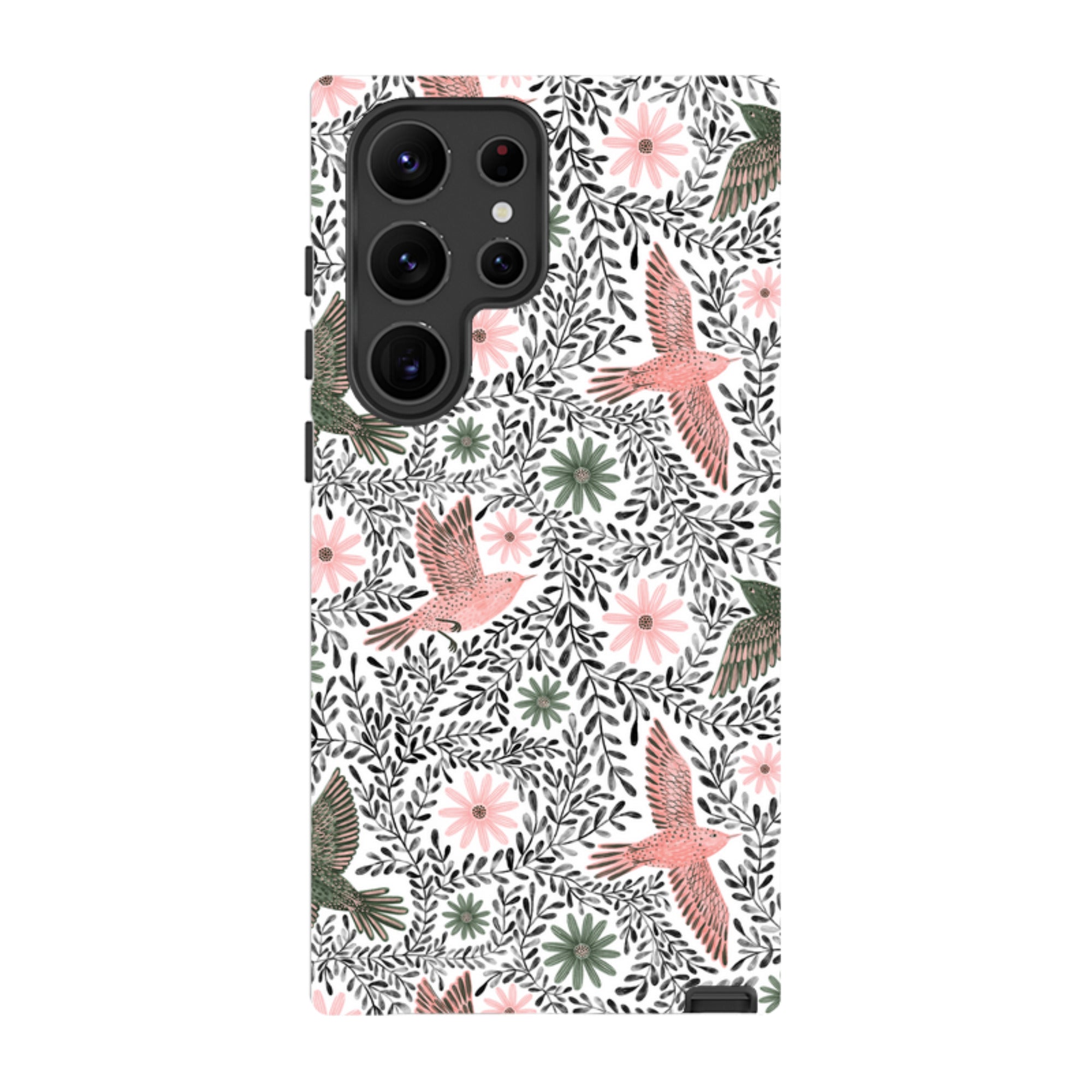 Samsung Tough Case - Bird Pattern Black By Lee Foster Wilson