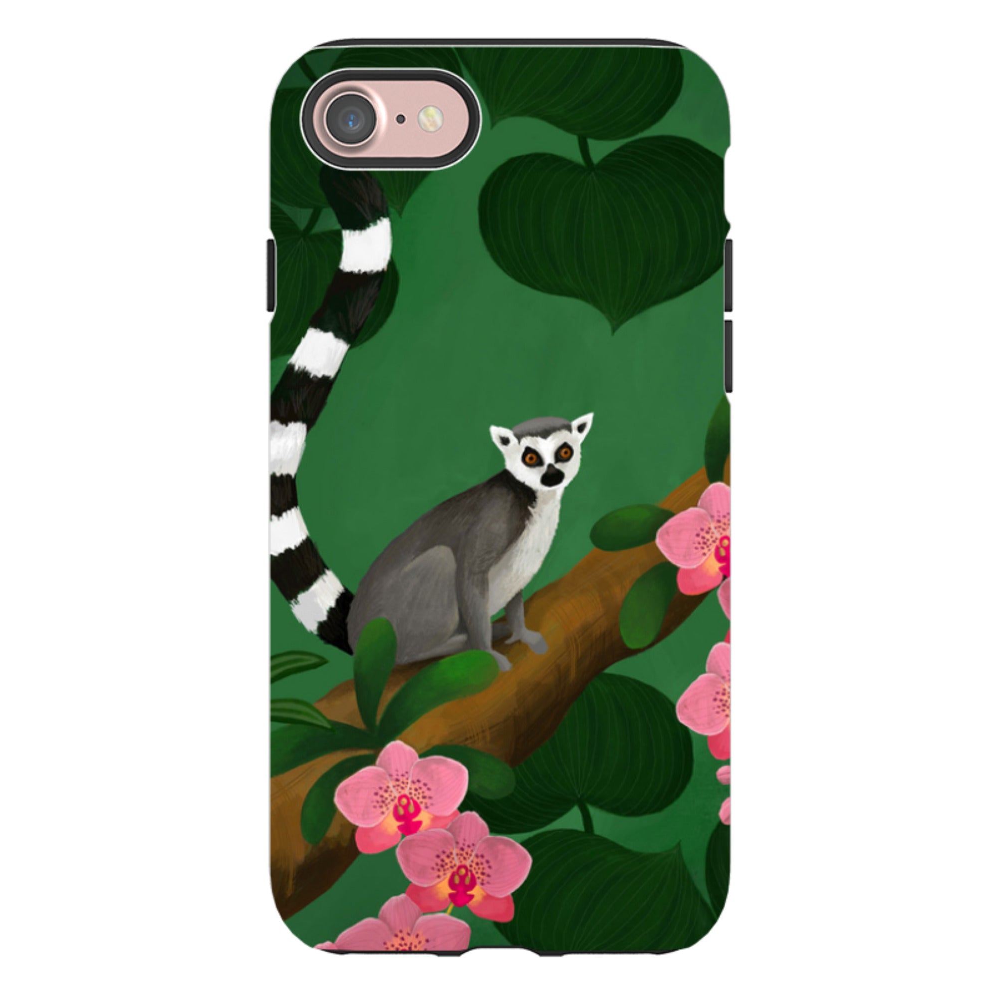 iPhone Tough Case - Lemur And Orchids By Bex Parkin