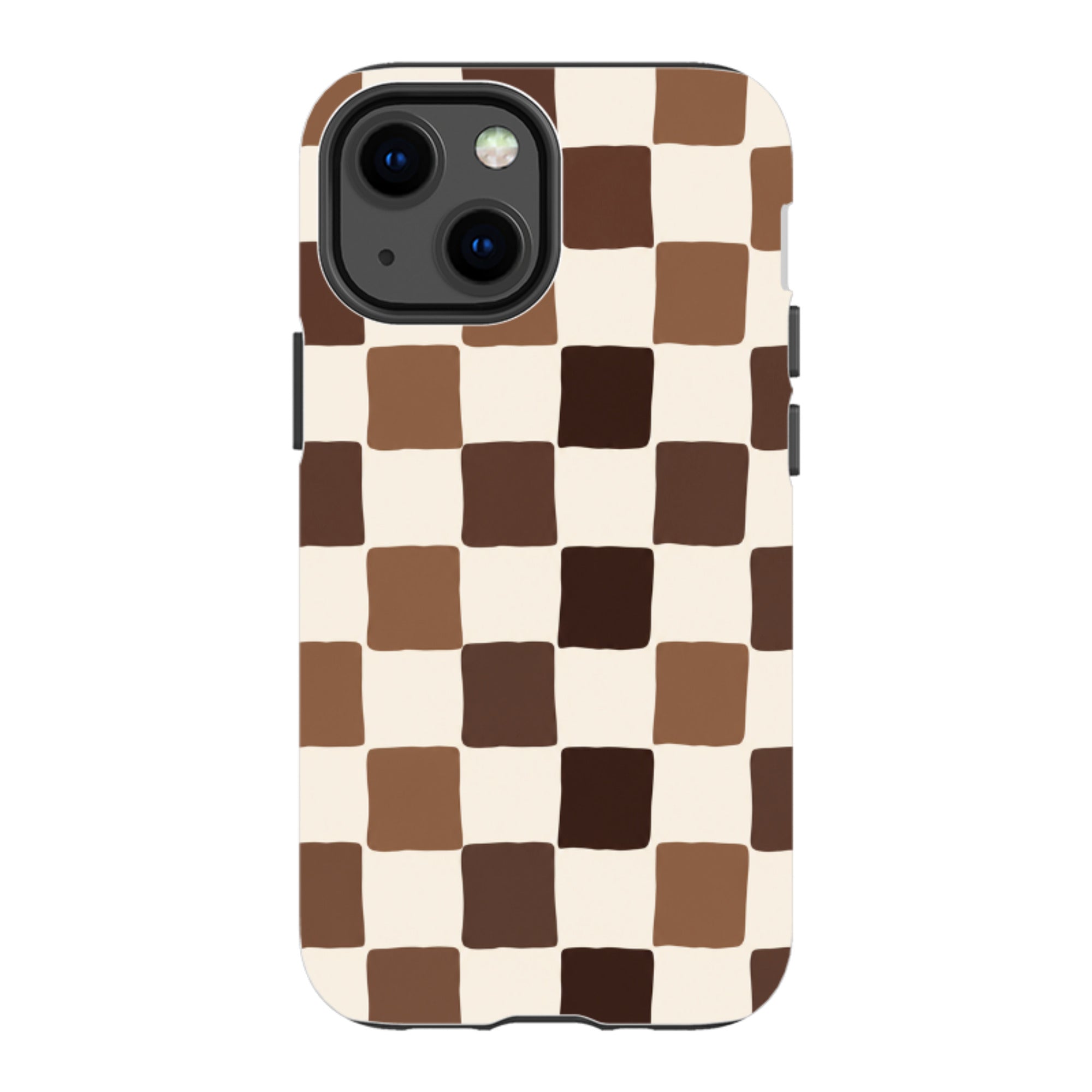 iPhone Tough Case - Brown Checkerboard
