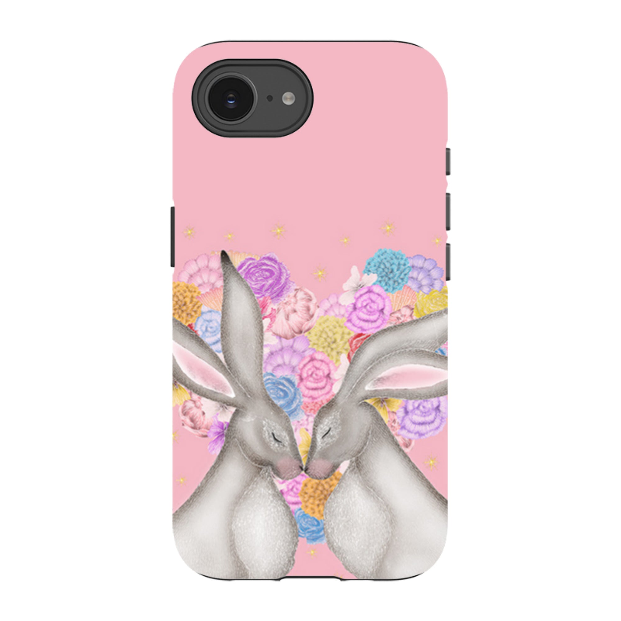 iPhone Tough Case - White Hares Rose Heart II By Catherine Rowe
