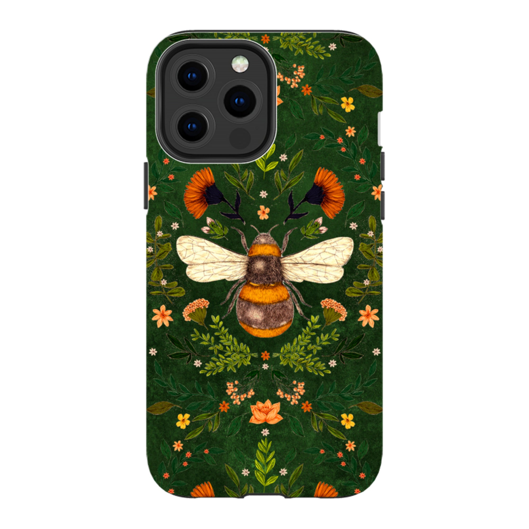 iPhone MagSafe Tough Case -  Botanical Bee Green By Jade Mosinski