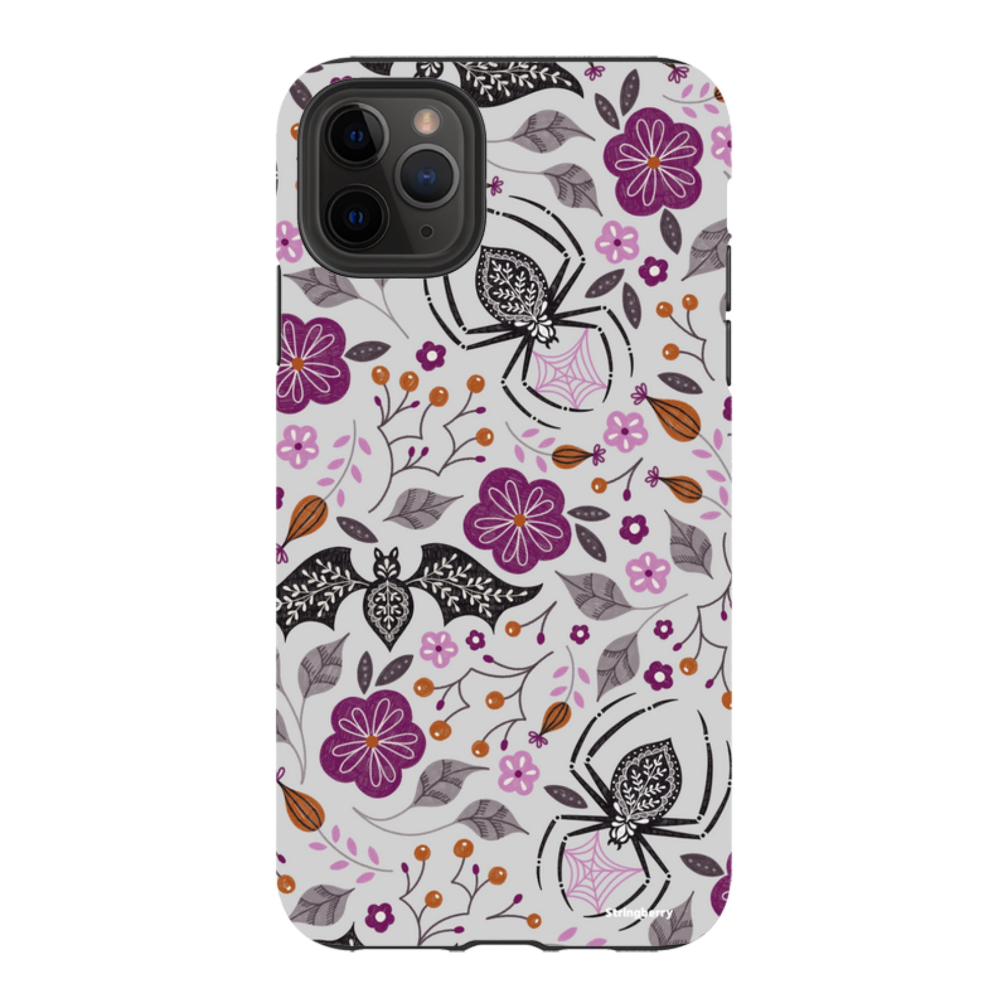 iPhone Tough Case - SpiderBat Grey By Jenny Zemanek