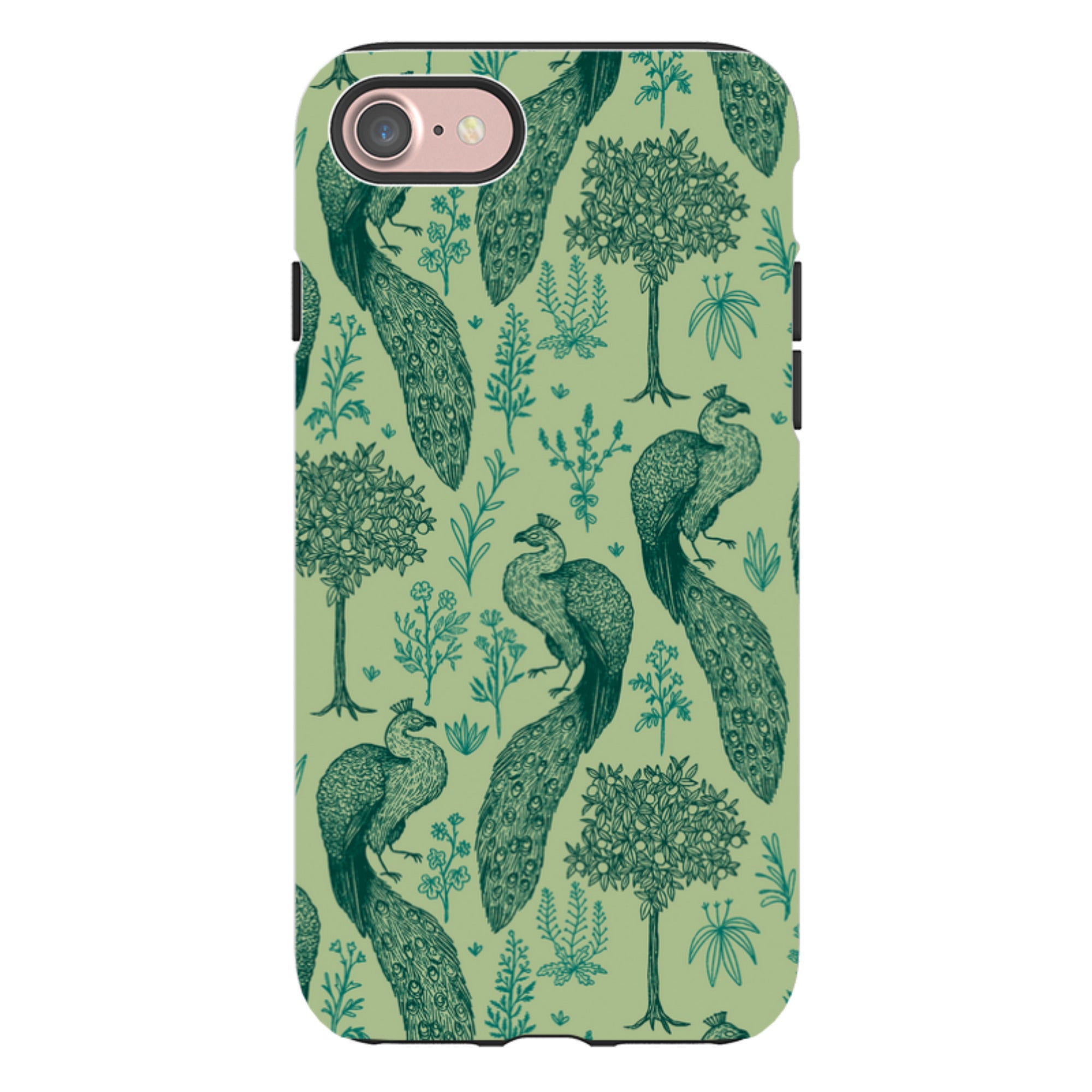 iPhone Tough Case - Peacock Pattern By Anna Stead