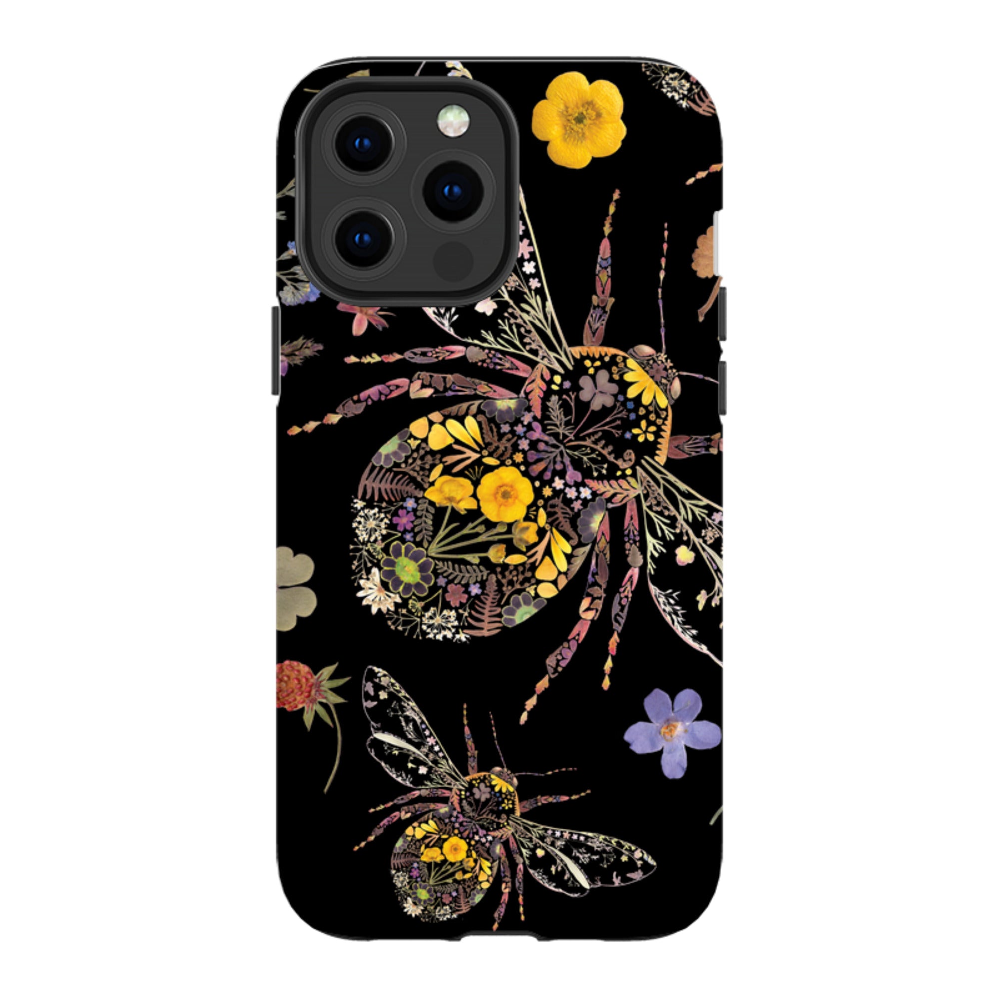 iPhone MagSafe Tough Case -  Floral Bumble Bees By Helen Ahpornsiri