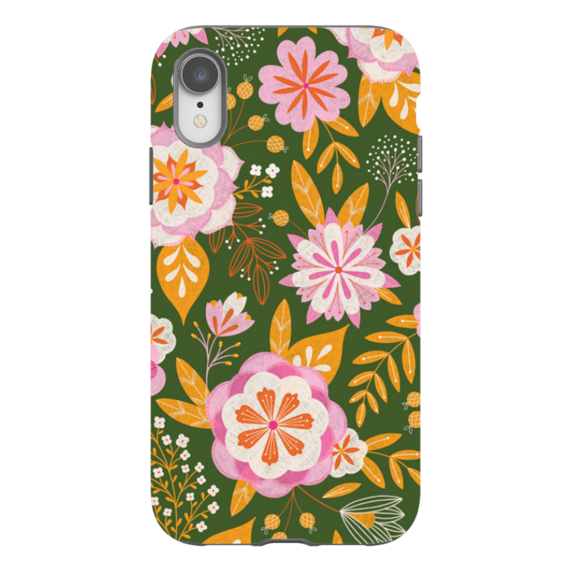 iPhone Tough Case - Big Bold Blooms Green By Jenny Zemanek