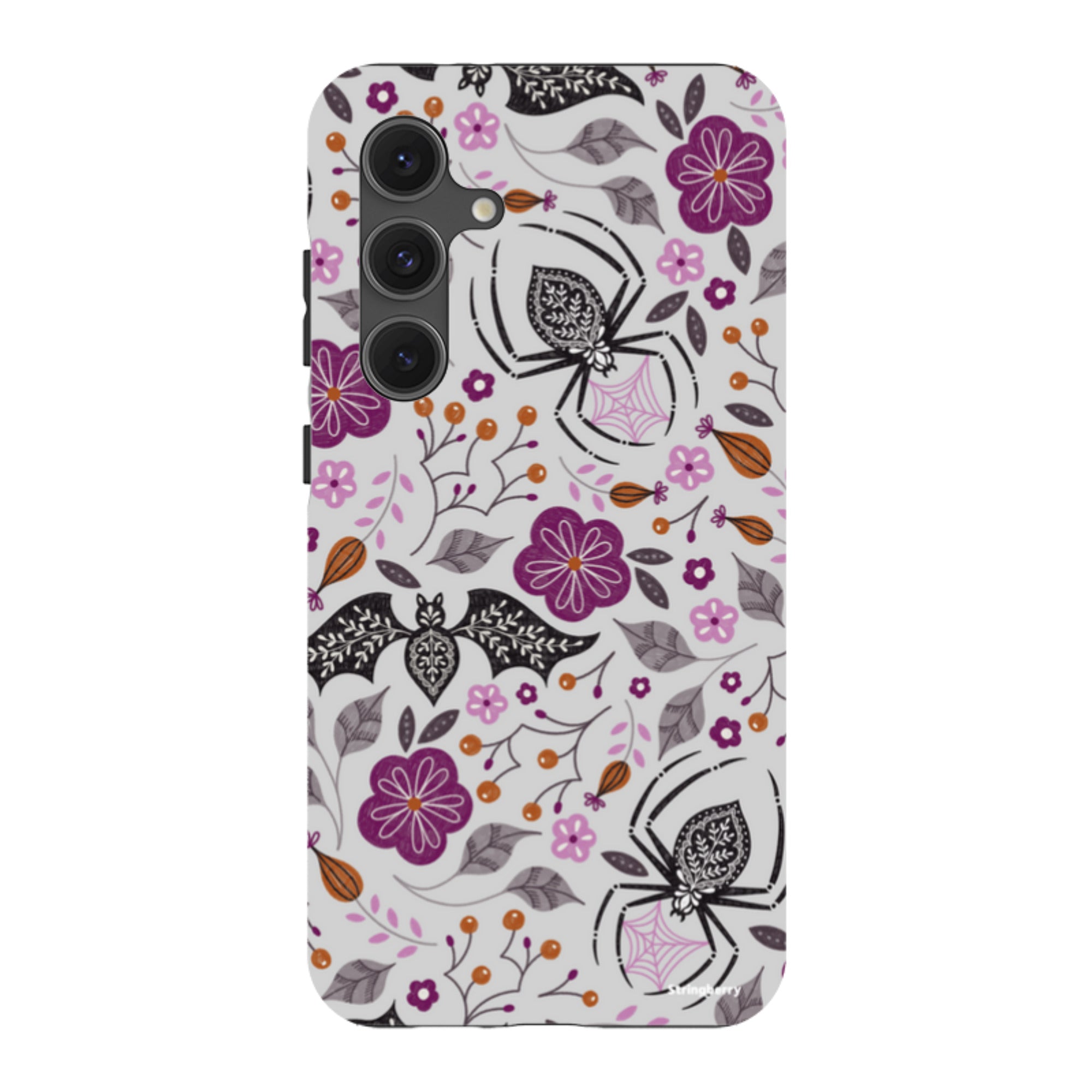 Samsung Tough Case - SpiderBat Pattern Grey By Jenny Zemanek