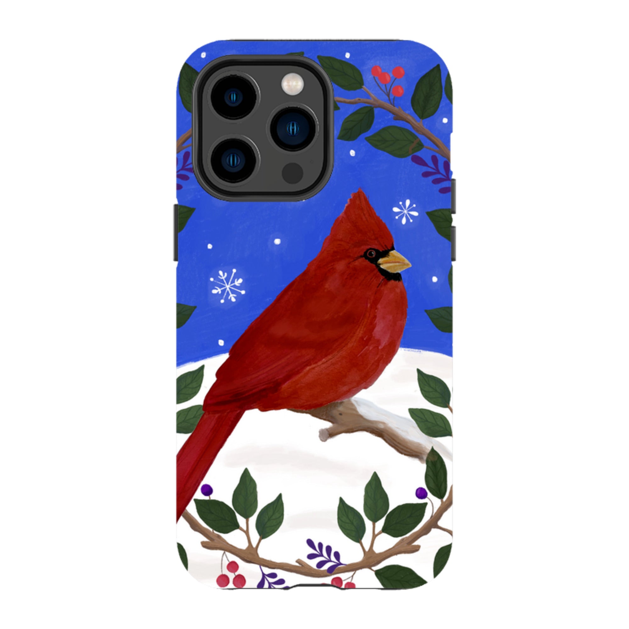 iPhone Tough Case - Cardinal Wreath By Bex Parkin