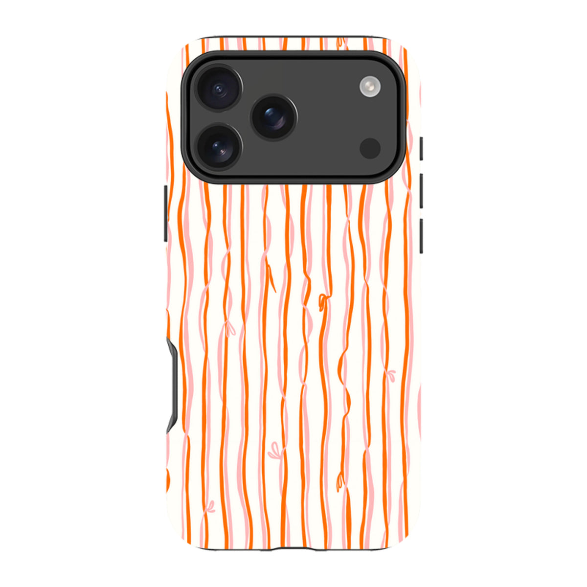 iPhone Tough Case - Ribbons orange and pink By Katherine Quinn