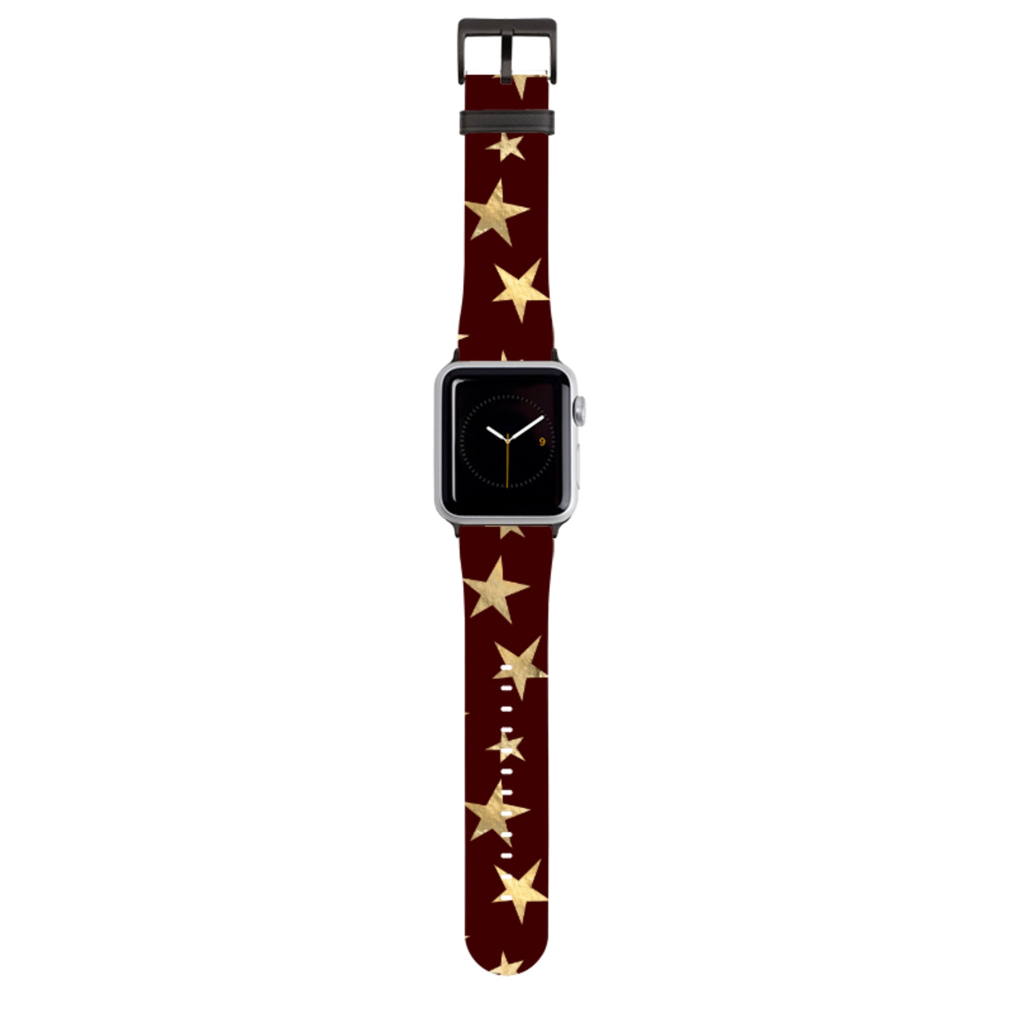Brown and Gold Stars Apple Watch Strap