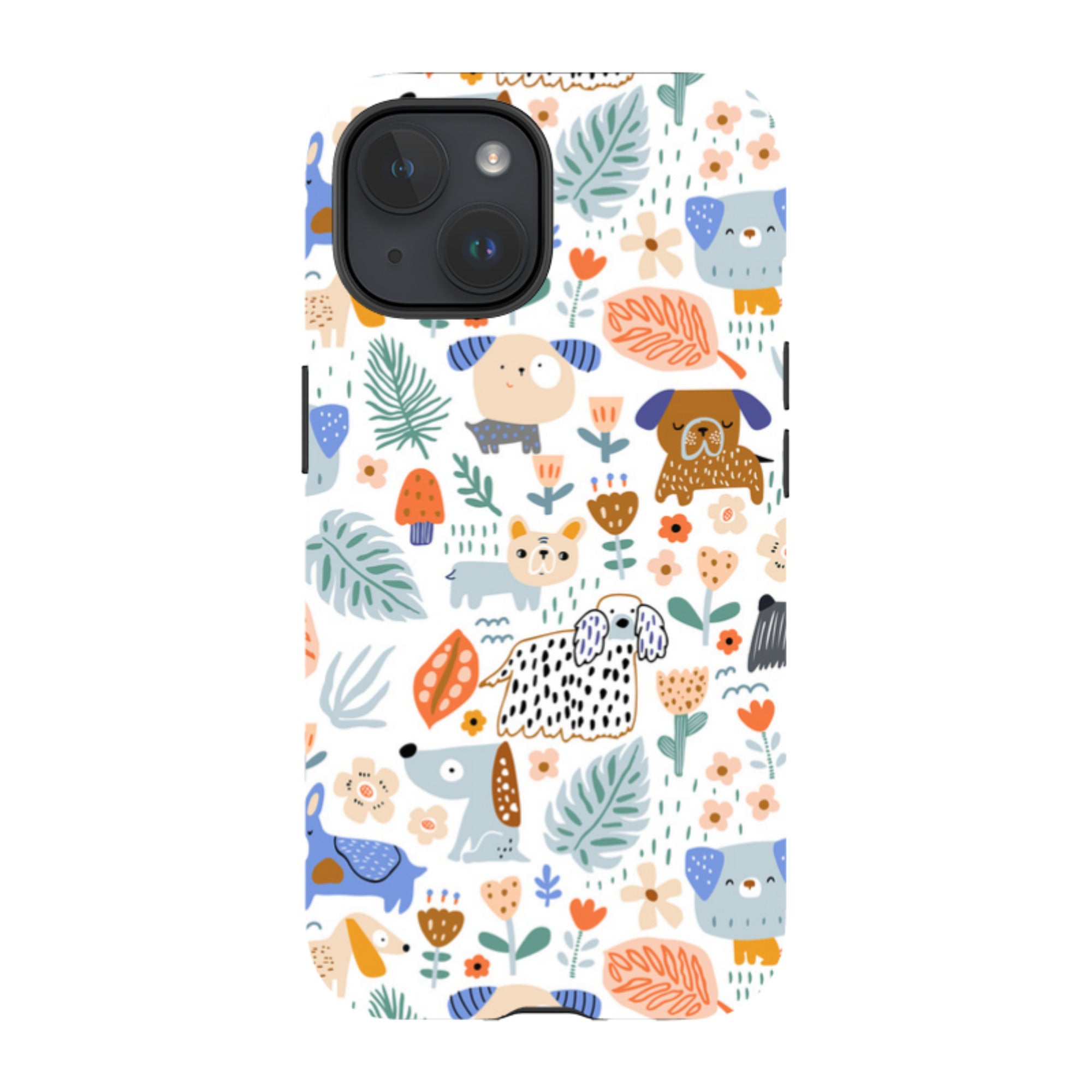 iPhone Tough Case - Dog Floral Pattern