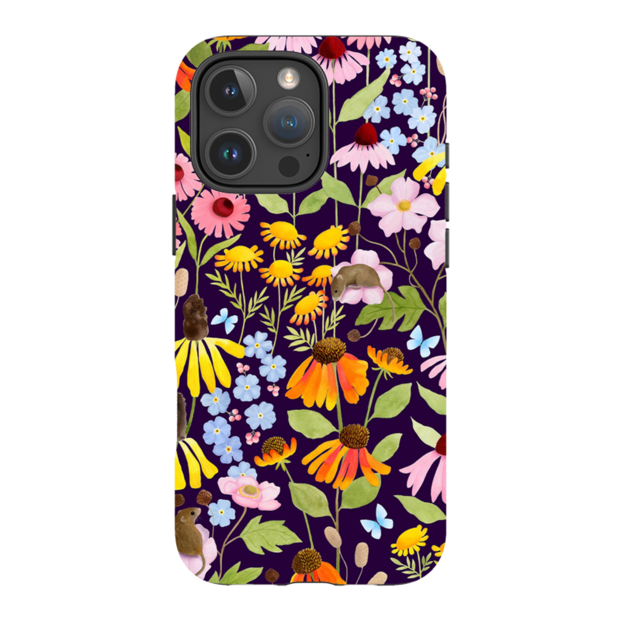 iPhone Tough Case - Mice And Wildflowers By Bex Parkin