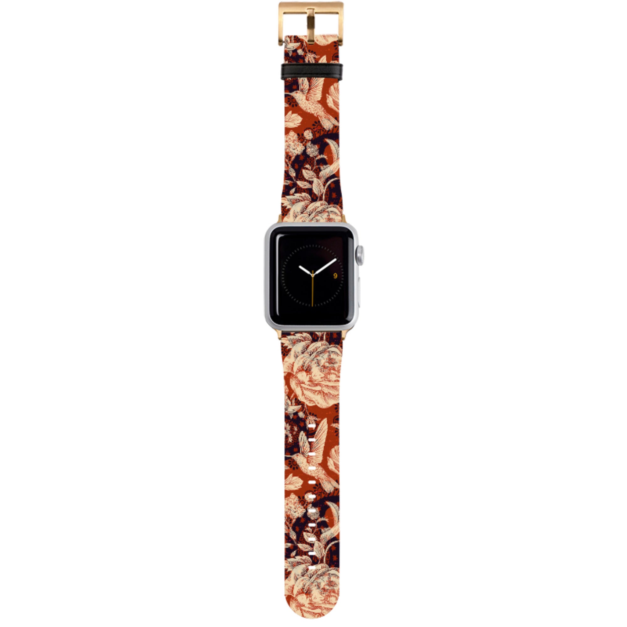 Brown Peonies Apple Watch Strap