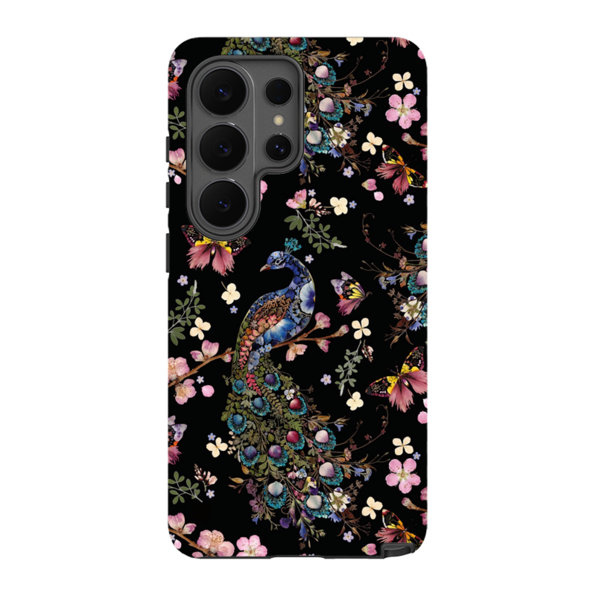 Samsung Tough Case - Peacock and Cherry Blossoms Dark By Helen Ahpornsiri