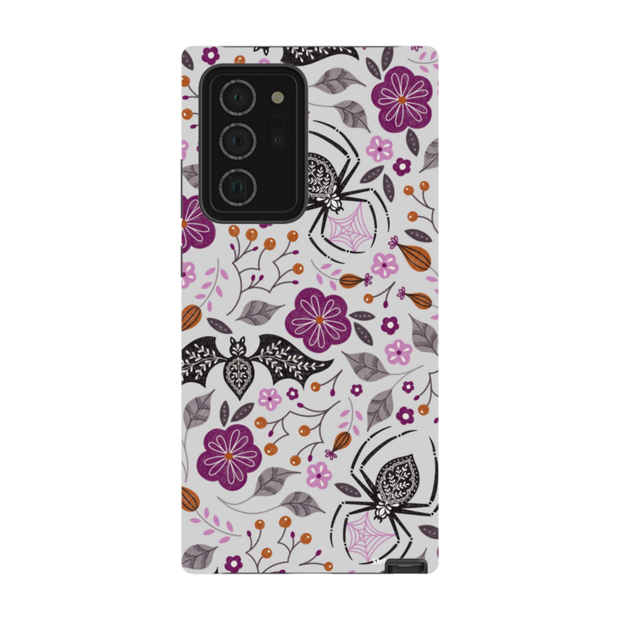 Samsung Tough Case - SpiderBat Pattern Grey By Jenny Zemanek