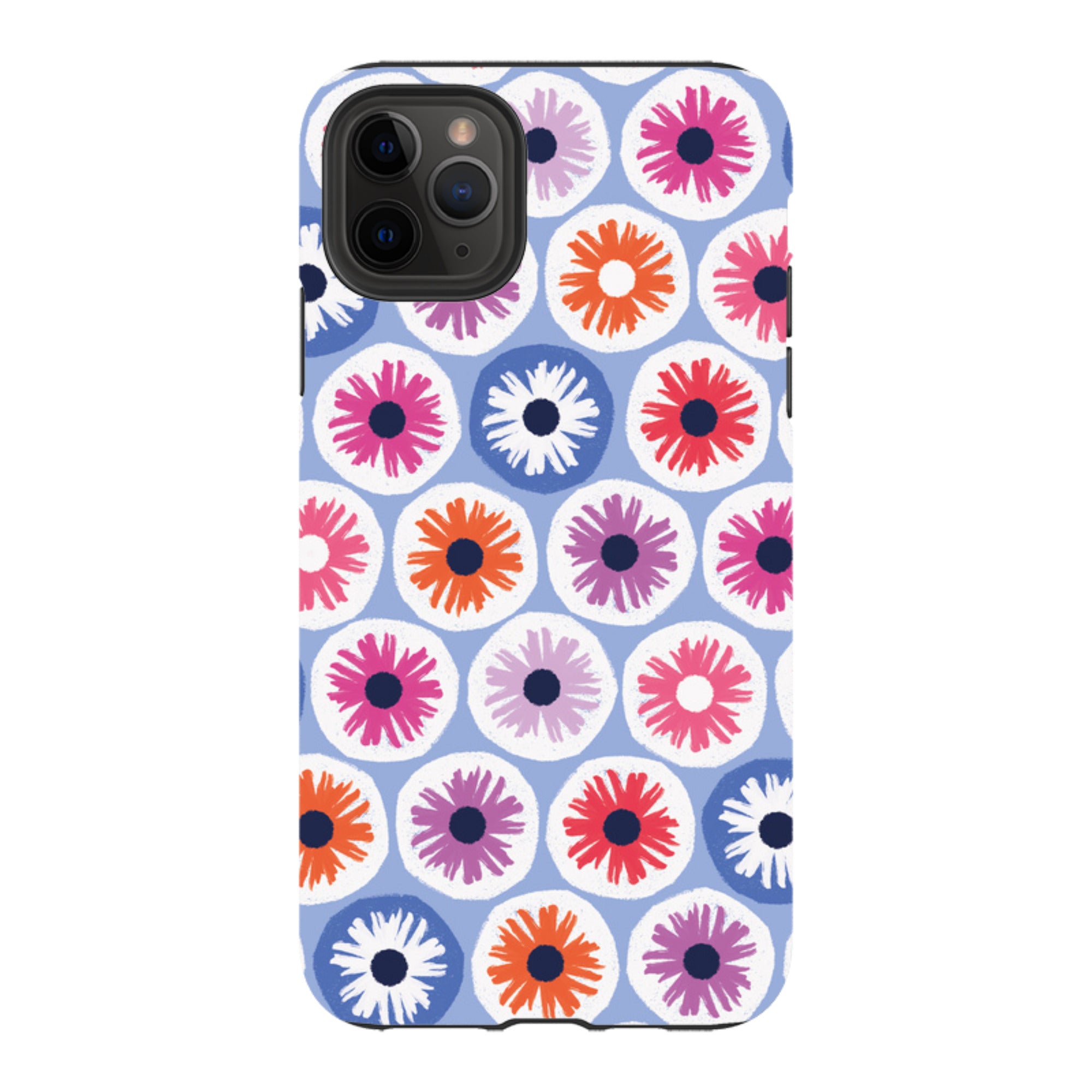 iPhone Tough Case - Penny Flowers Light Blue By Ali Brookes