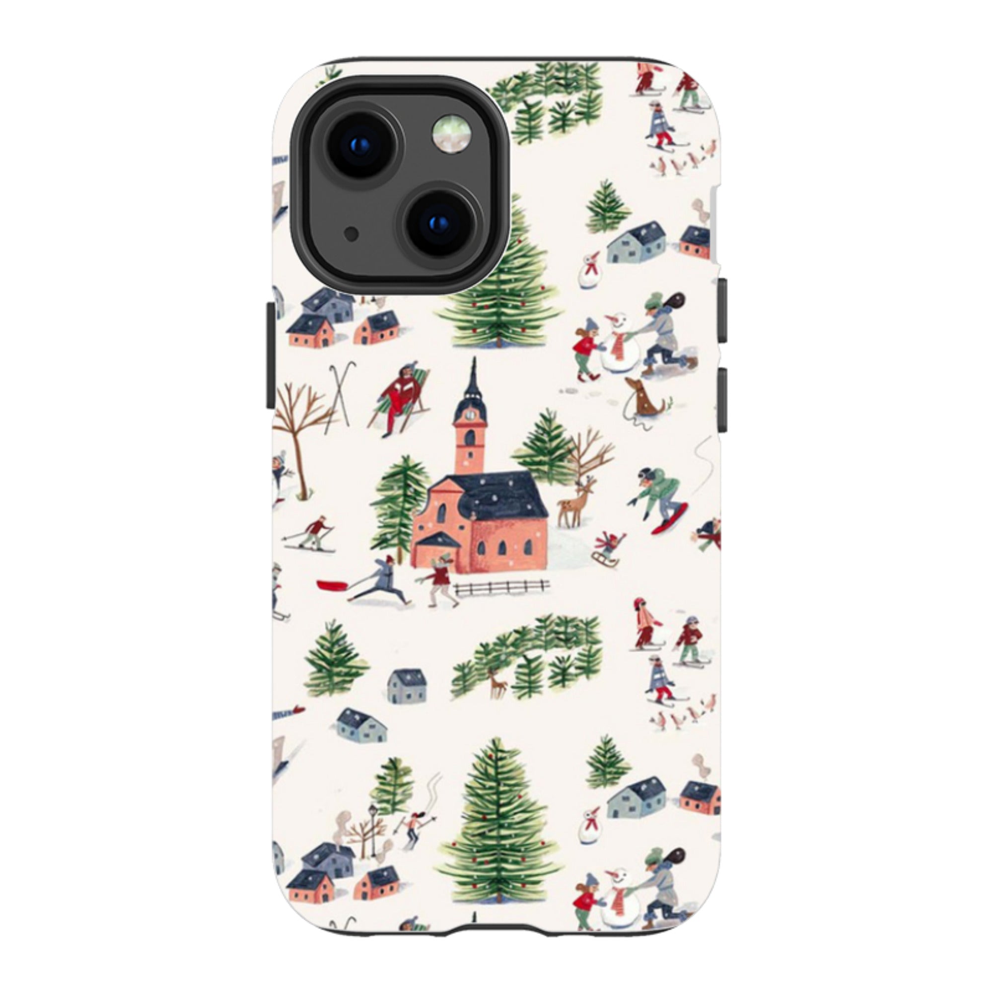 iPhone Tough Case - Skiing By Caroline Bonne Muller