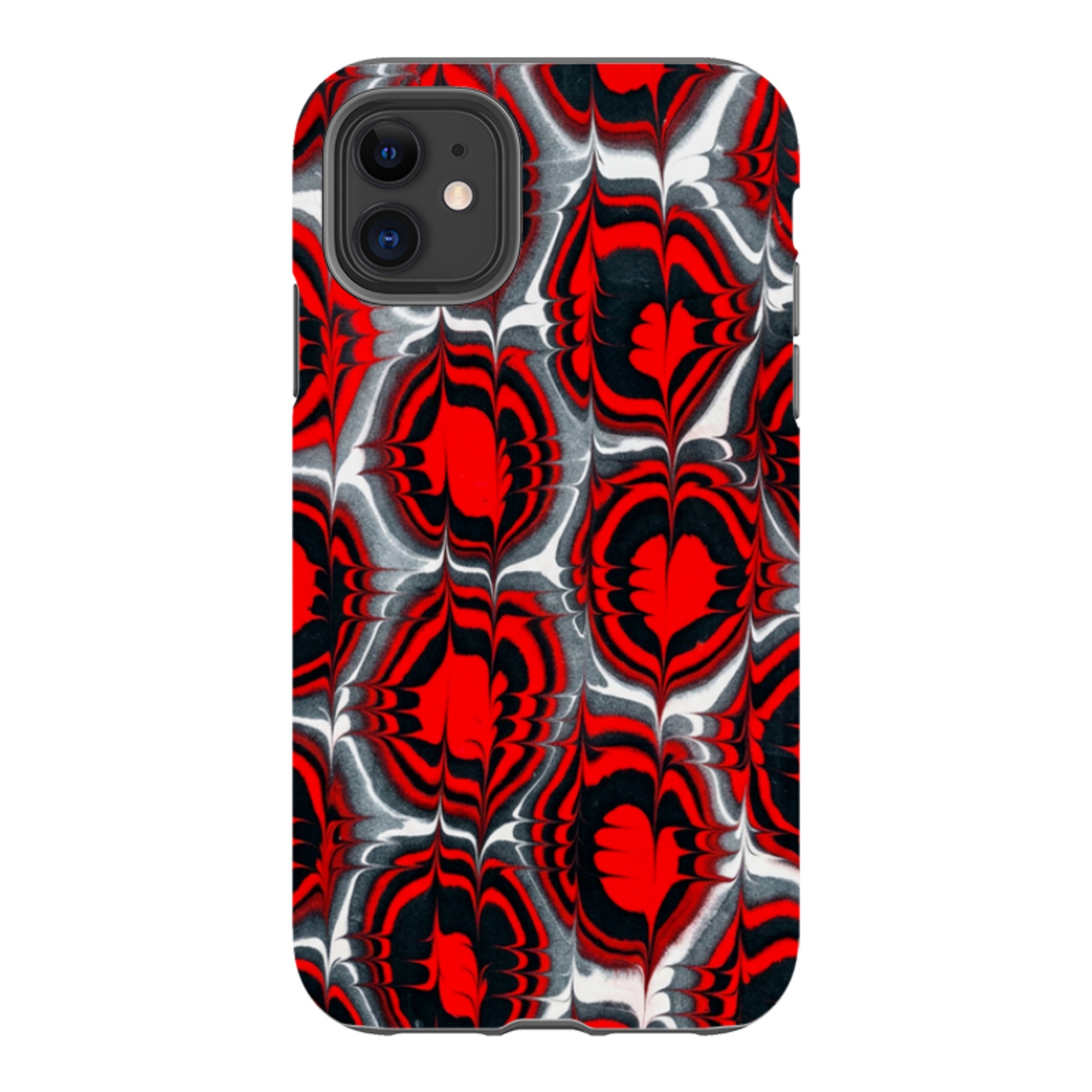 iPhone Tough Case - Red & Black Marble