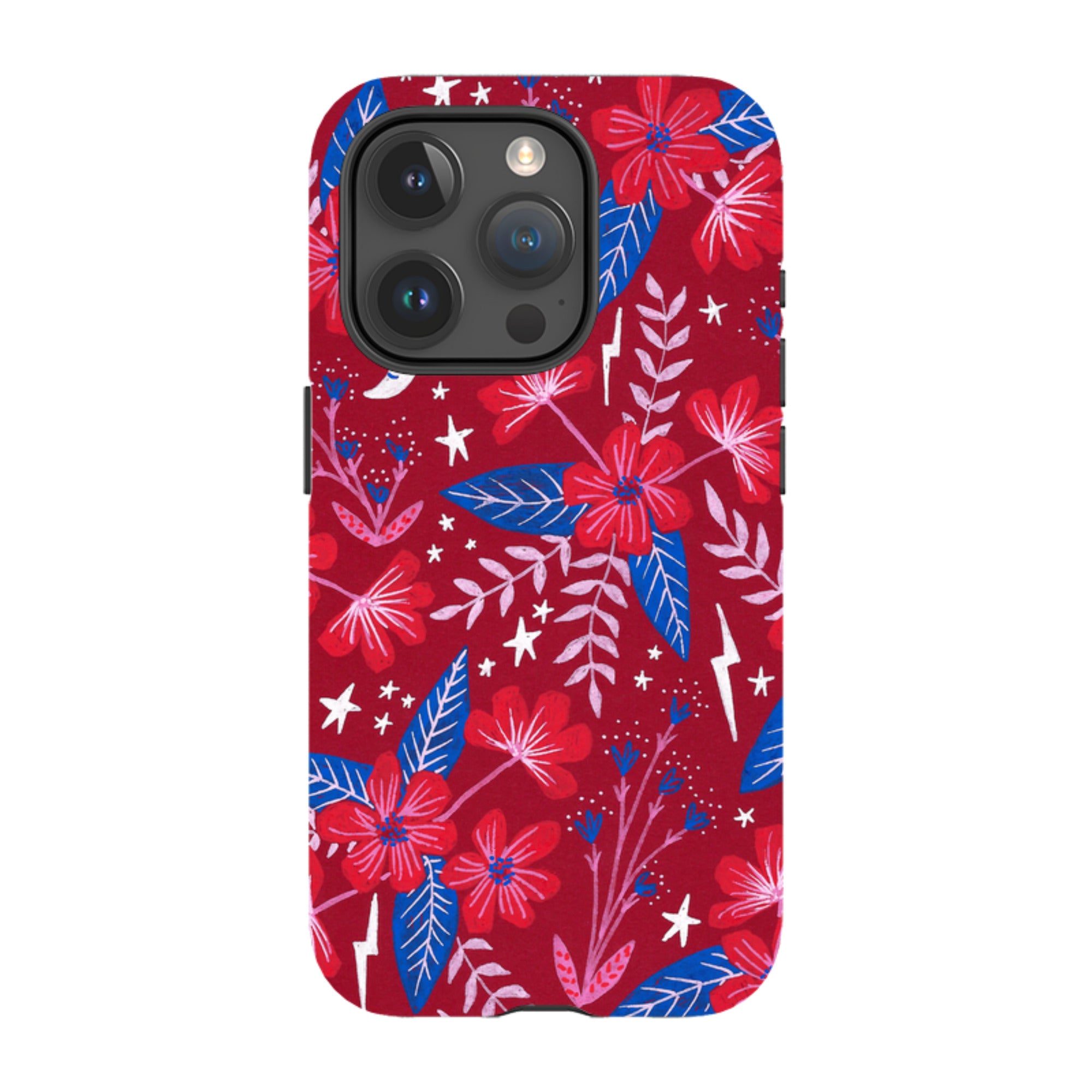 iPhone Tough Case - Red Moon Garden By Lee Foster Wilson