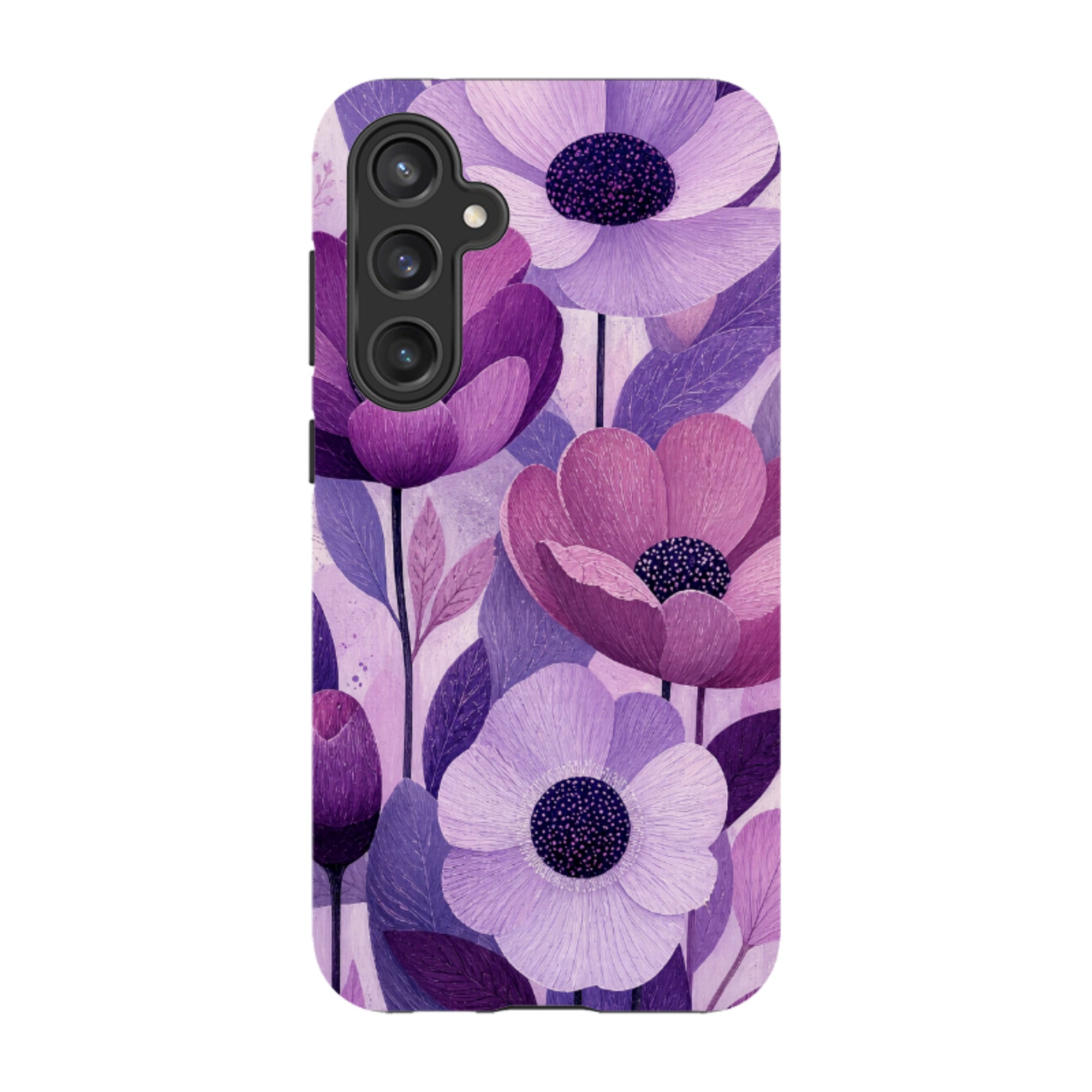 Samsung Tough Case - Purple Woodgrain Floral