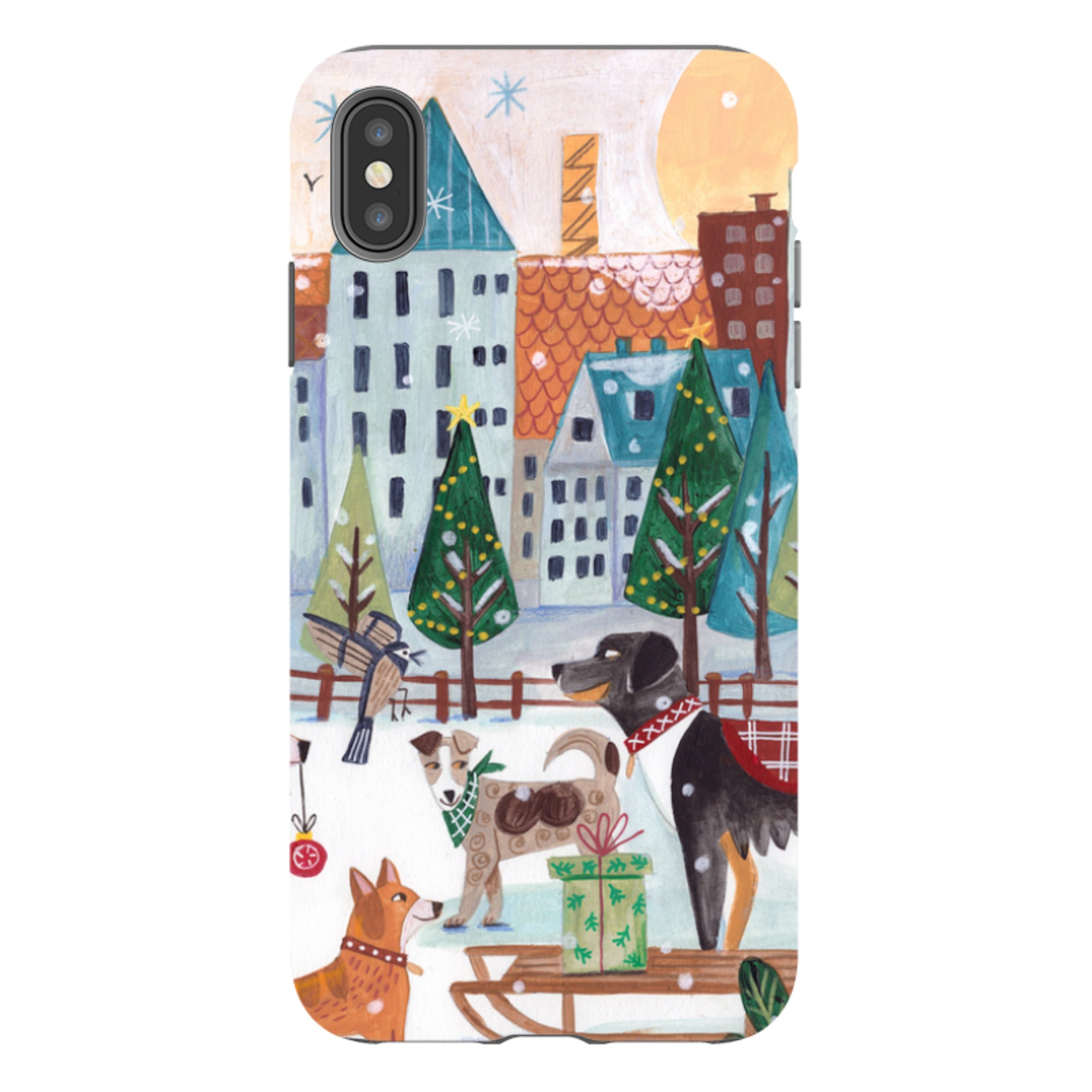 iPhone Tough Case - Christmas Dogs By Caroline Bonne Muller