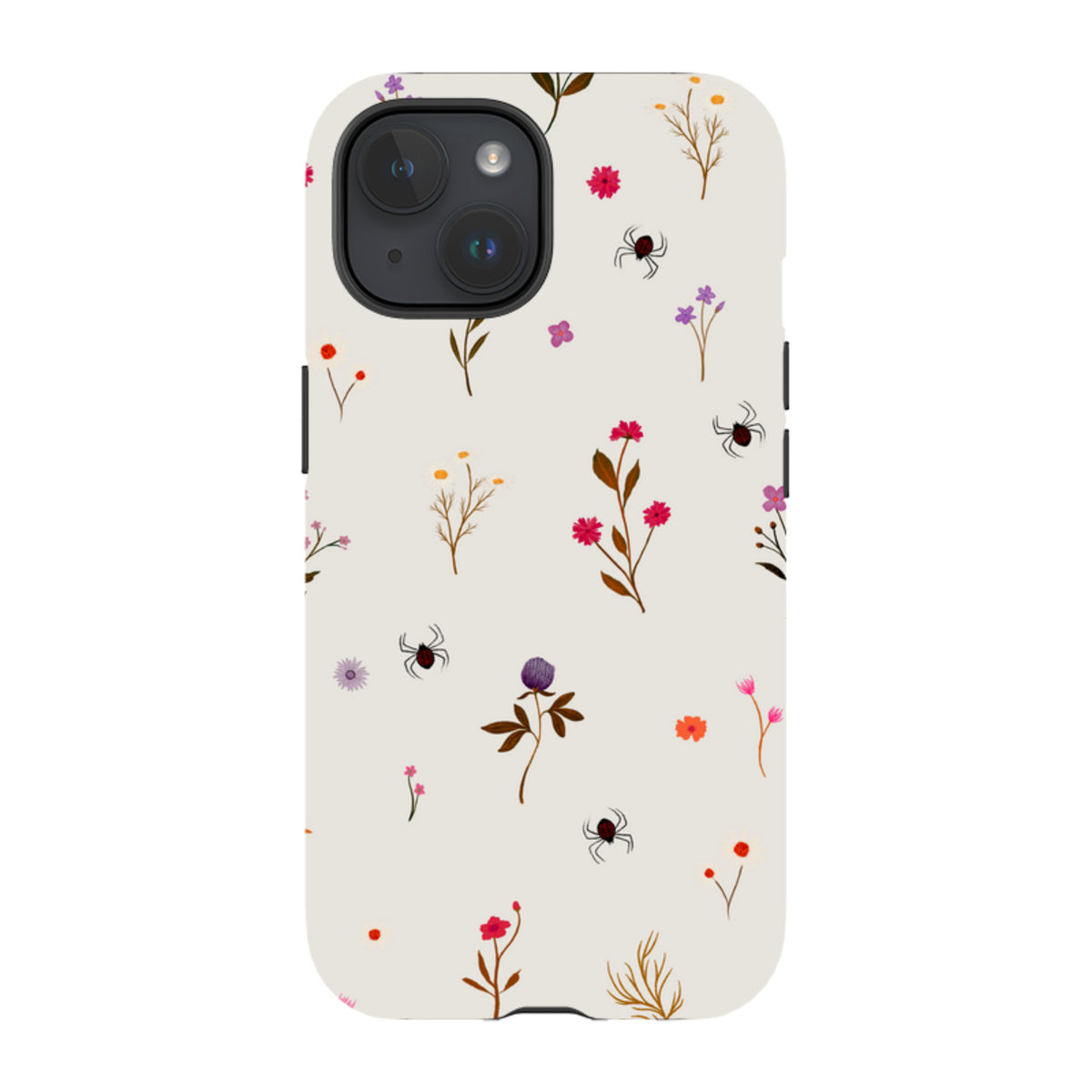 iPhone Tough Case - Florals and Spiders - Stone By Katherine Quinn