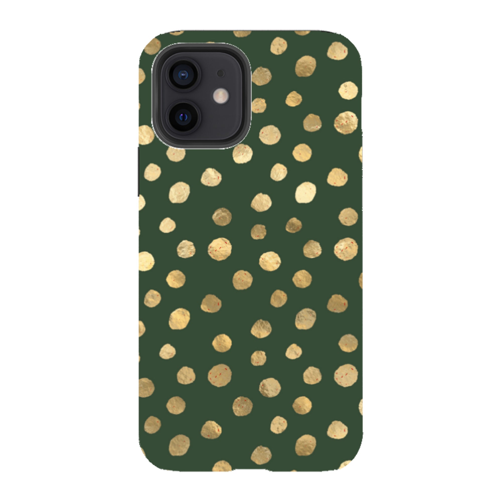 iPhone Tough Case - Green and Gold Dots