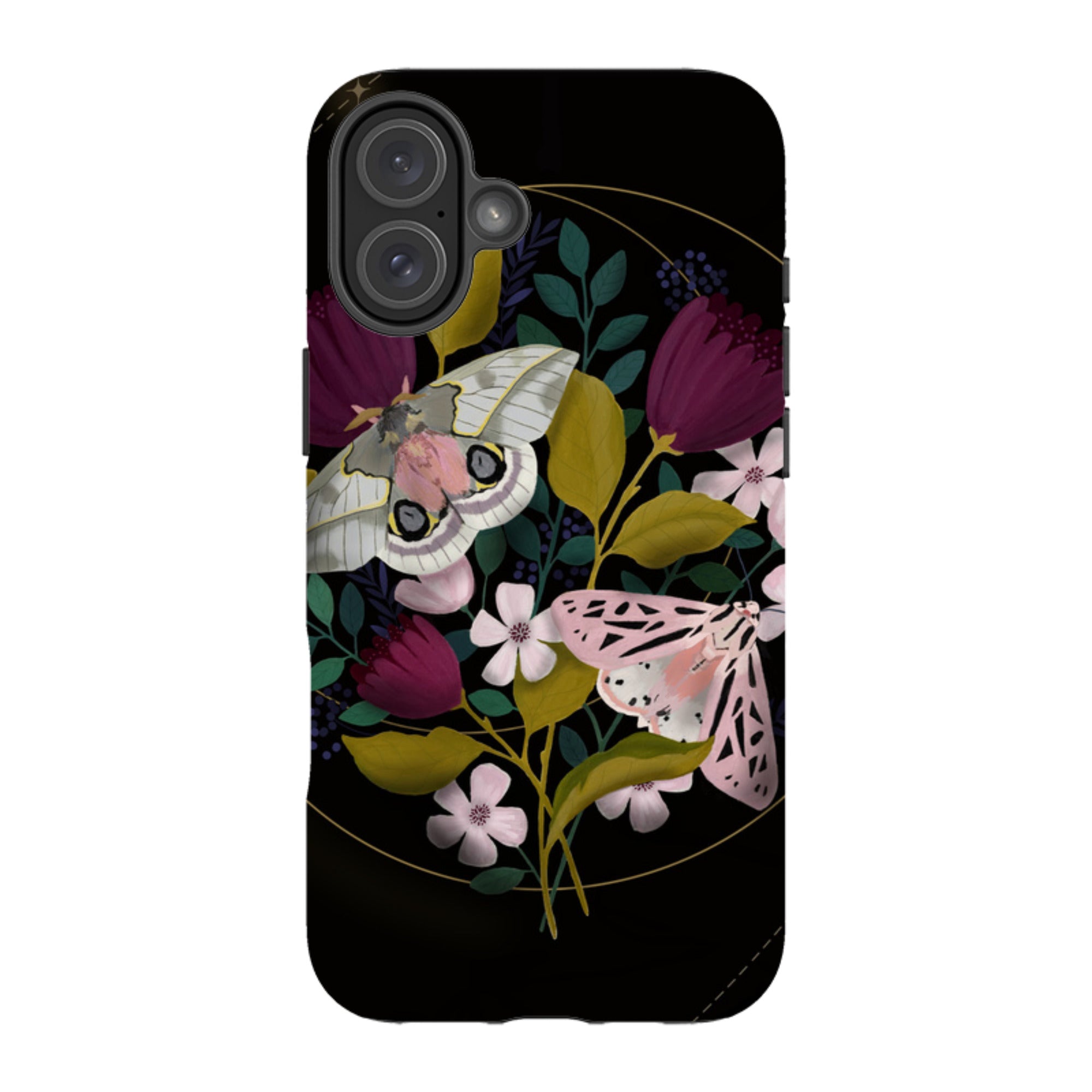 iPhone Tough Case - Moon Moths By Bex Parkin
