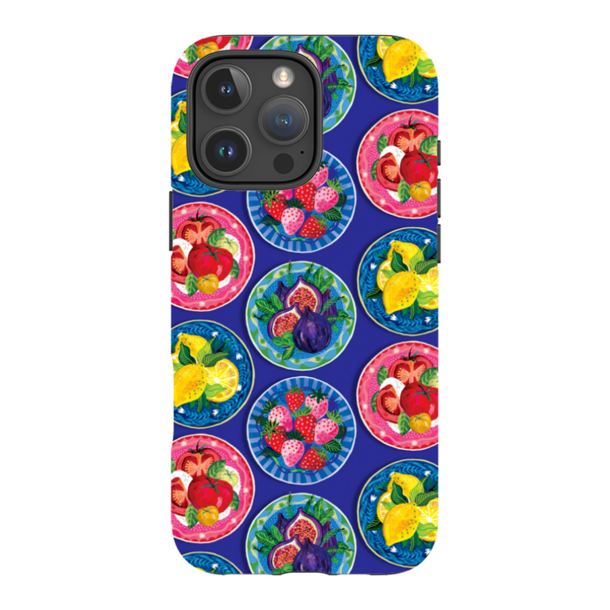 iPhone MagSafe Tough Case - Summer Plates Blue By Emma Frances Grant