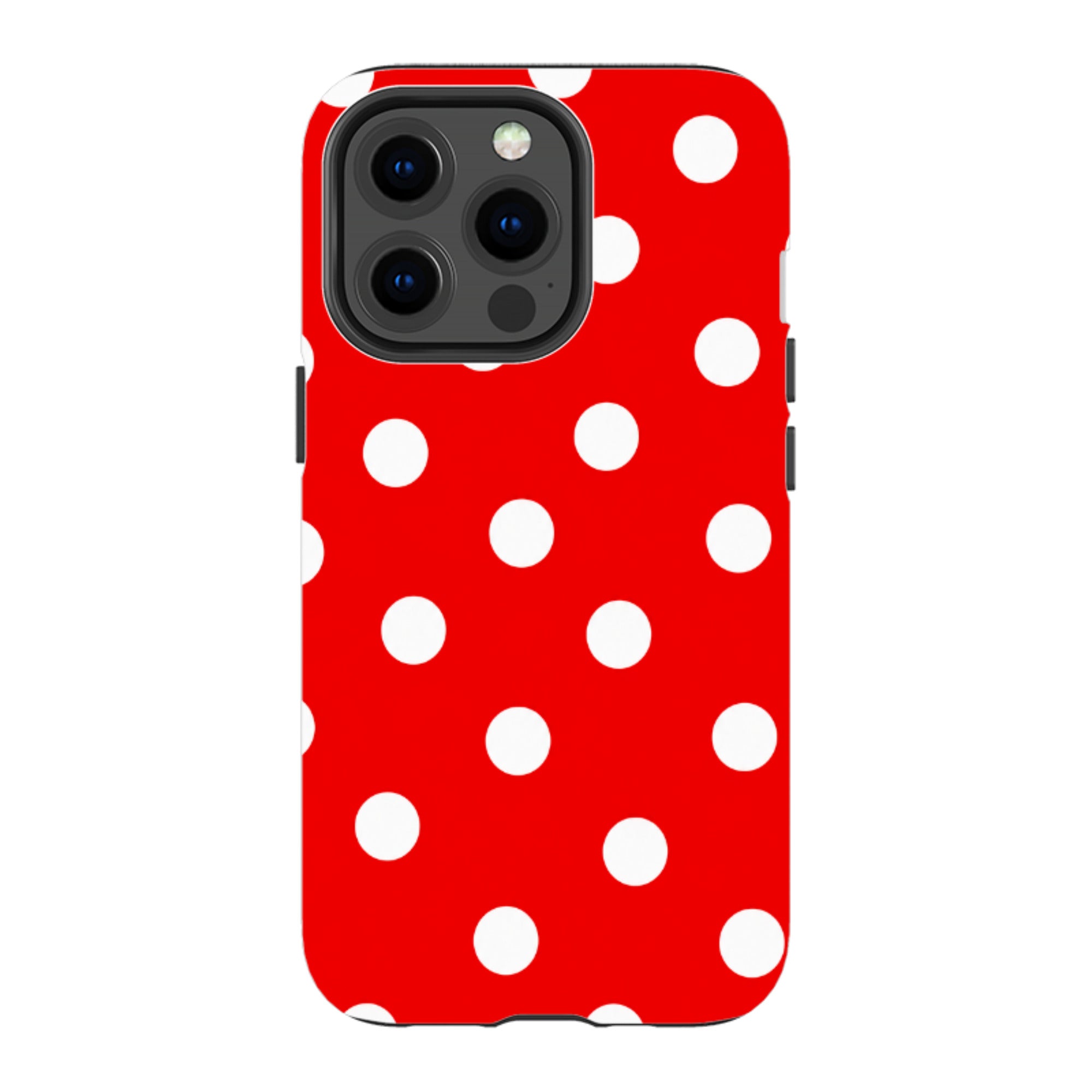 iPhone Tough Case - Red & White Polka Dot