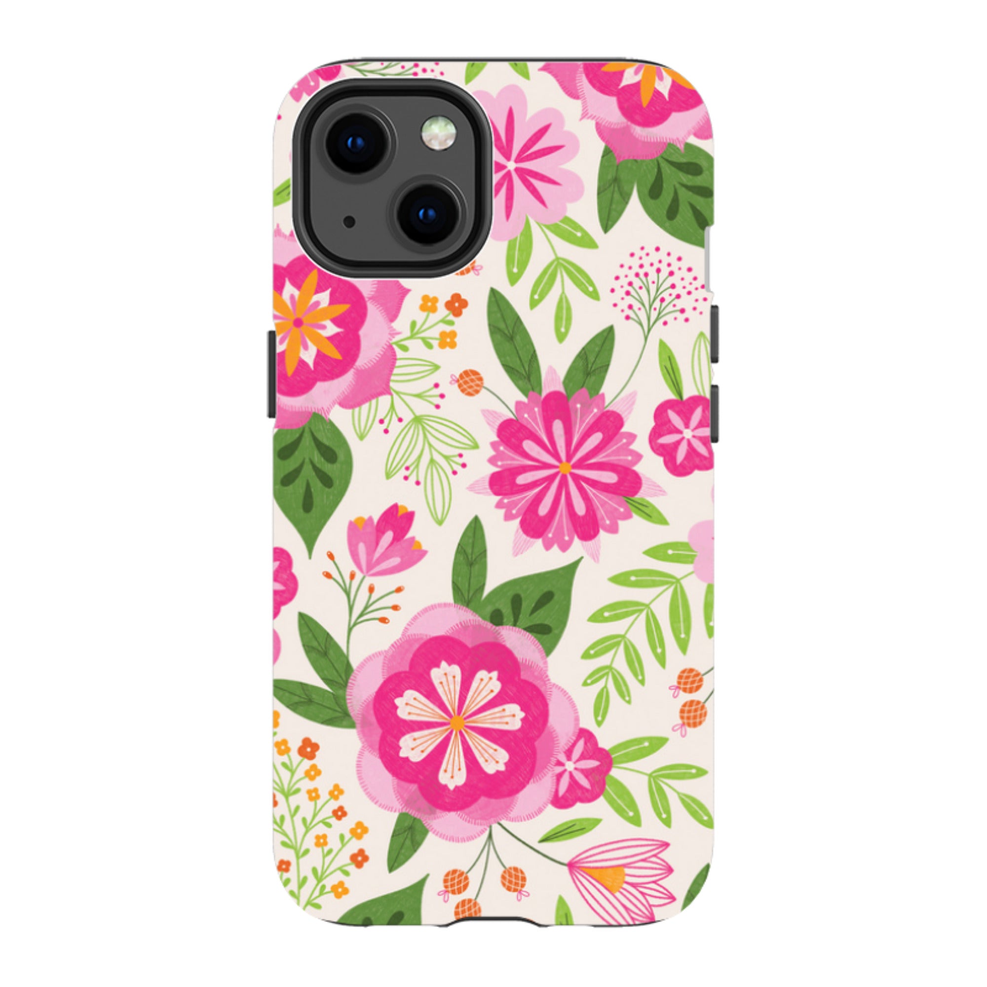 iPhone Tough Case - Big Bold Blooms Ivory By Jenny Zemanek