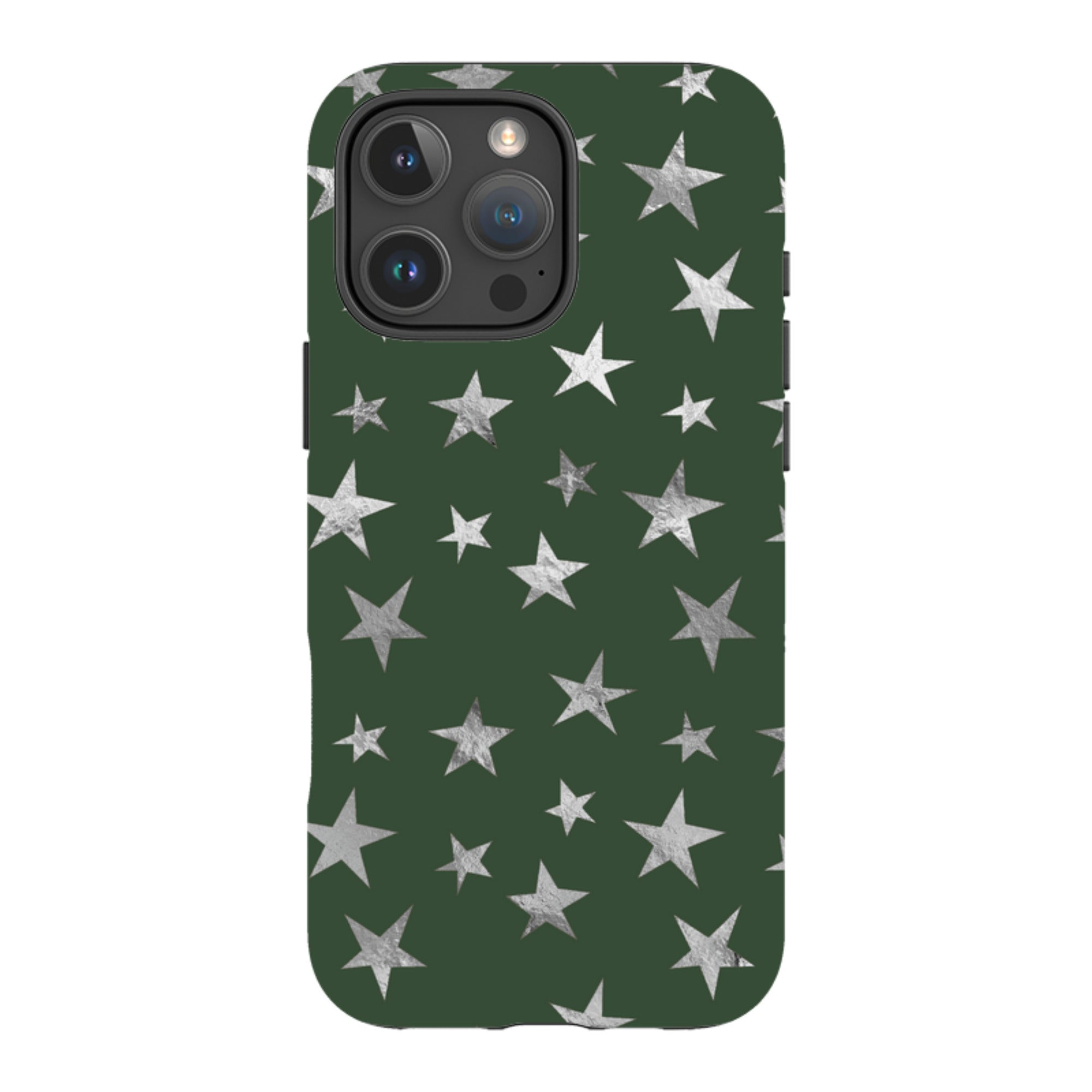iPhone Tough Case - Green and Silver Stars