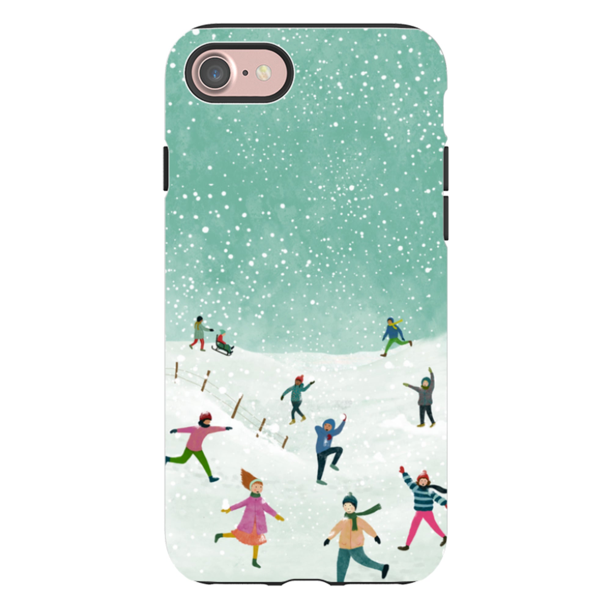 iPhone Tough Case - Snowball Fight By Katherine Quinn