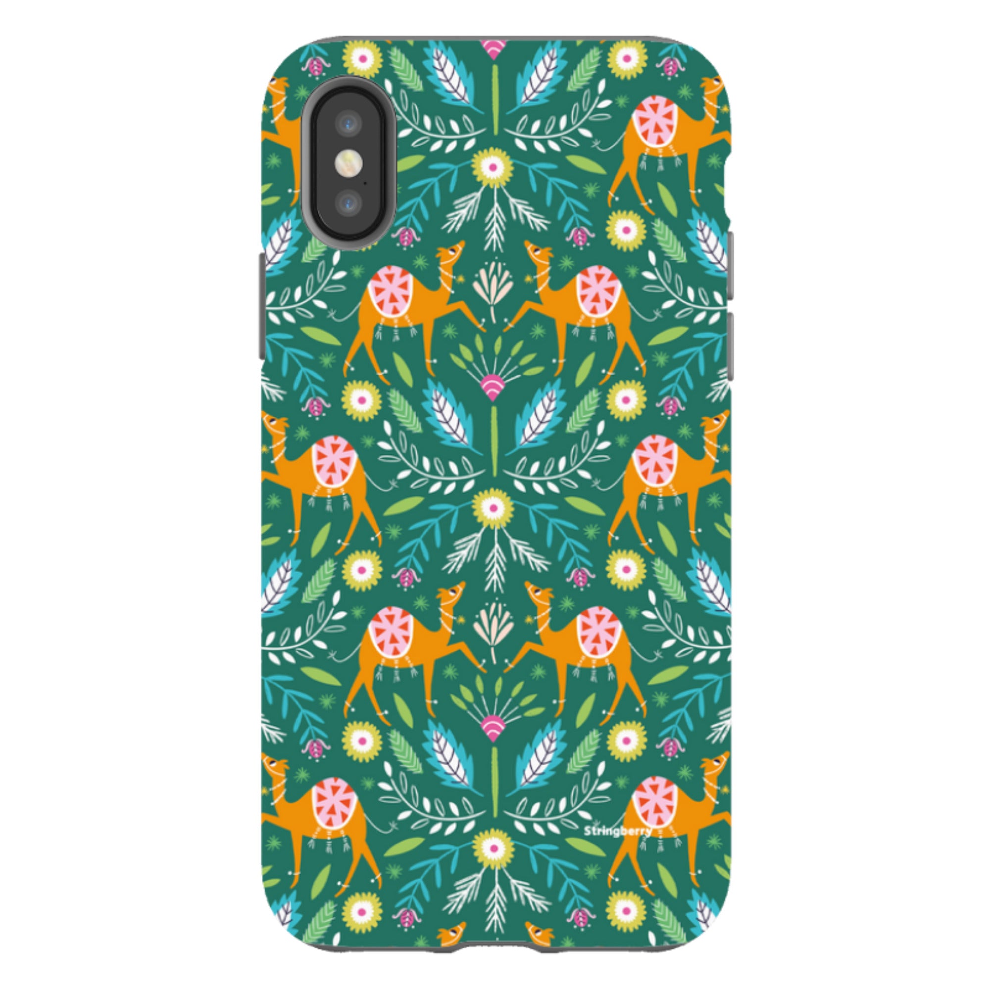 iPhone Tough Case - Camel Damask By Ali Brookes