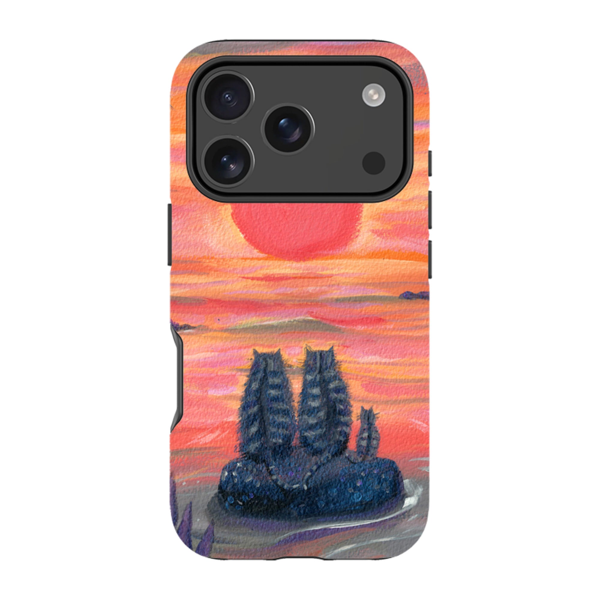 iPhone Tough Case - Sunset Cats By Mary Stubberfield