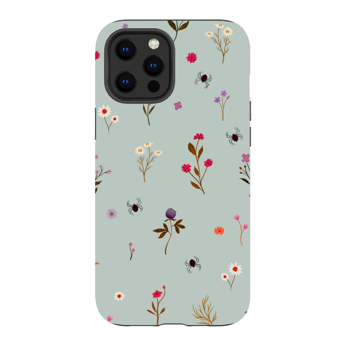 iPhone Tough Case - Florals and Spiders - Dusty Gourd By Katherine Quinn