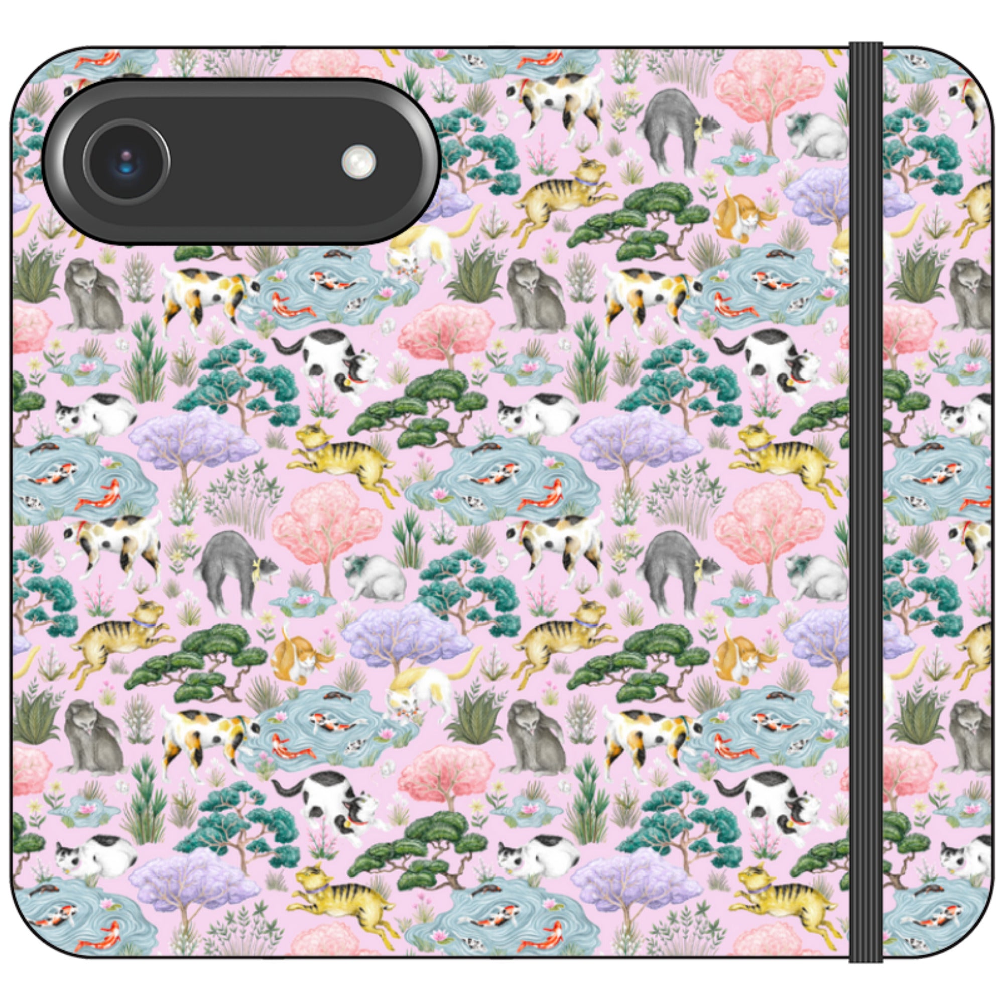 Cat Garden Wallet Case By Catherine Rowe