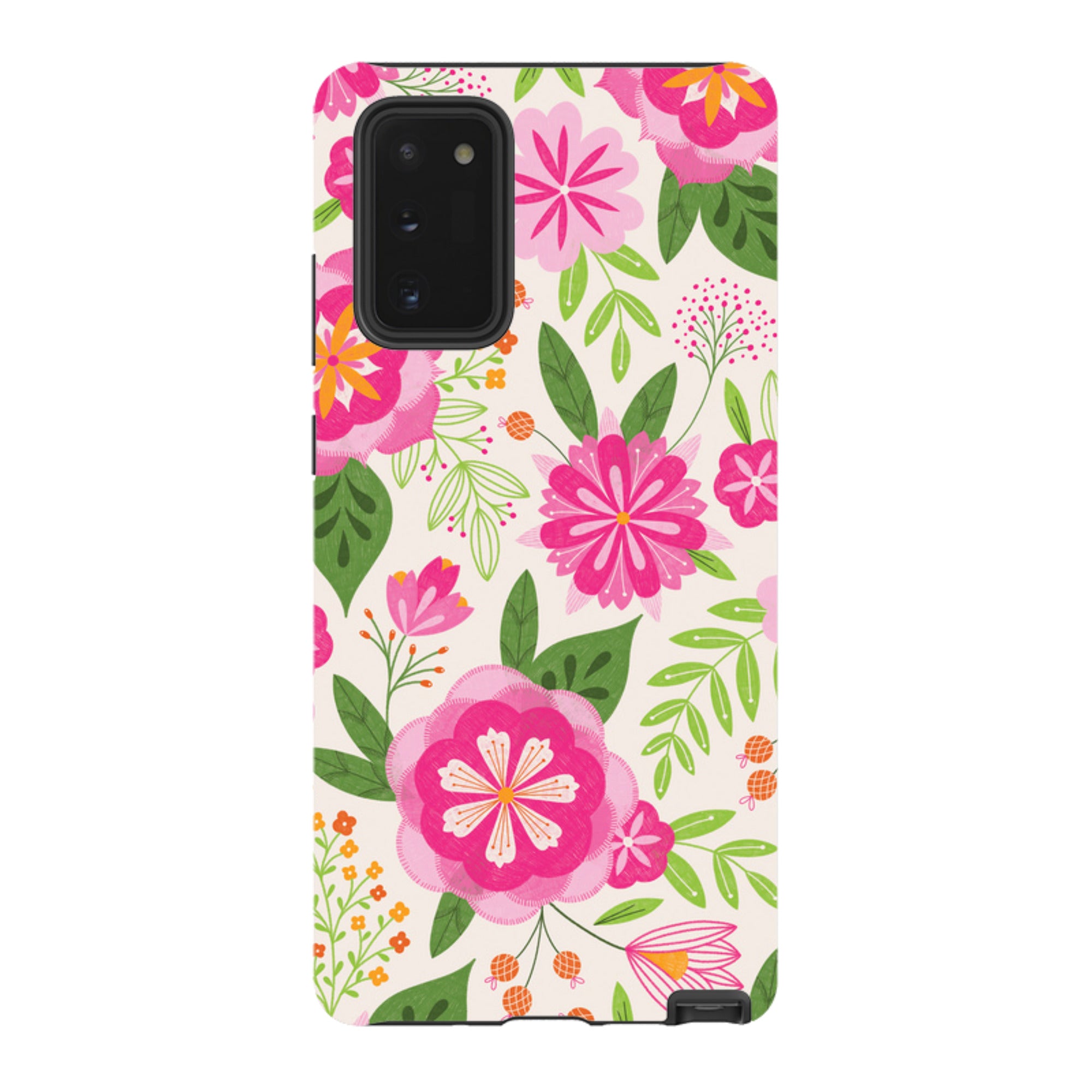 Samsung Tough Case - Big Bold Blooms Ivory By Jenny Zemanek