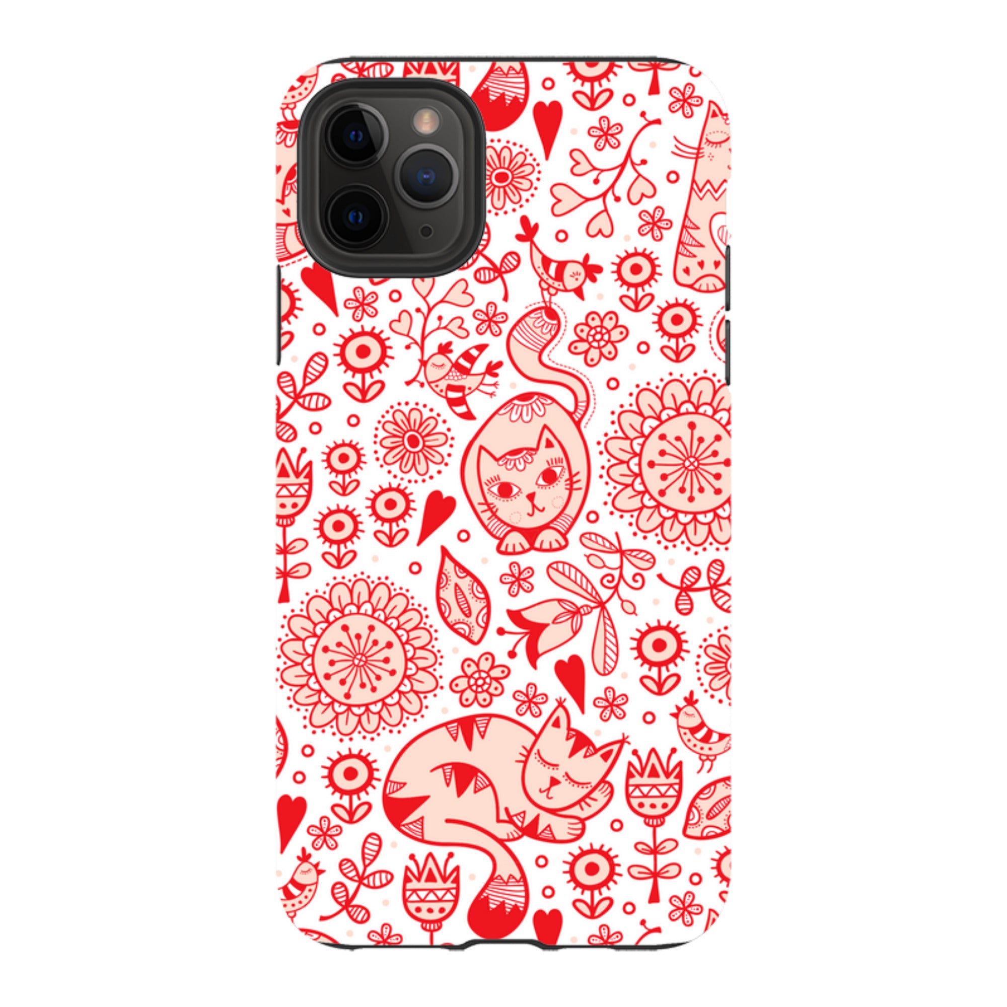 iPhone Tough Case - Red Cats By Suzy Taylor