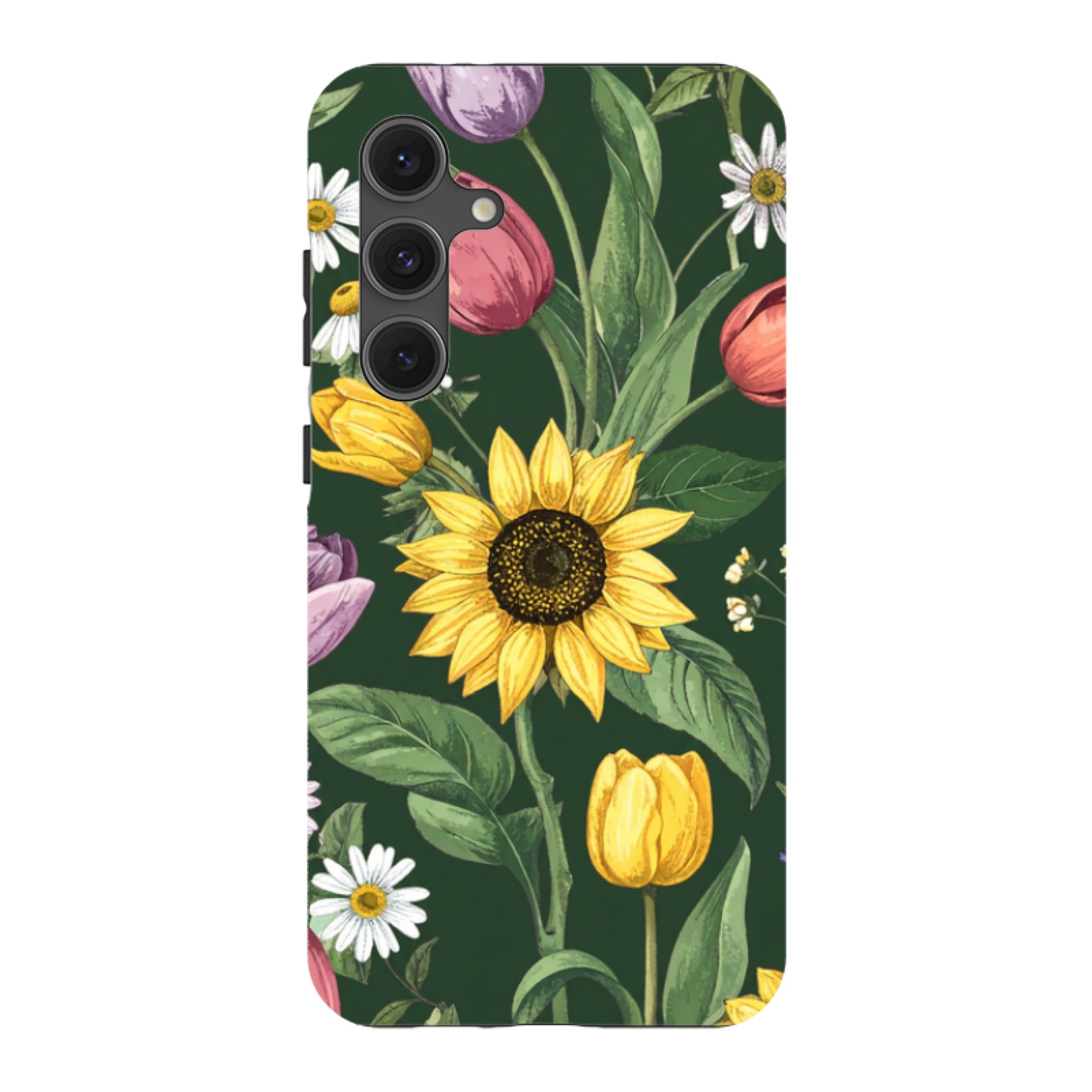 Samsung Tough  Case - Green Sunflowers