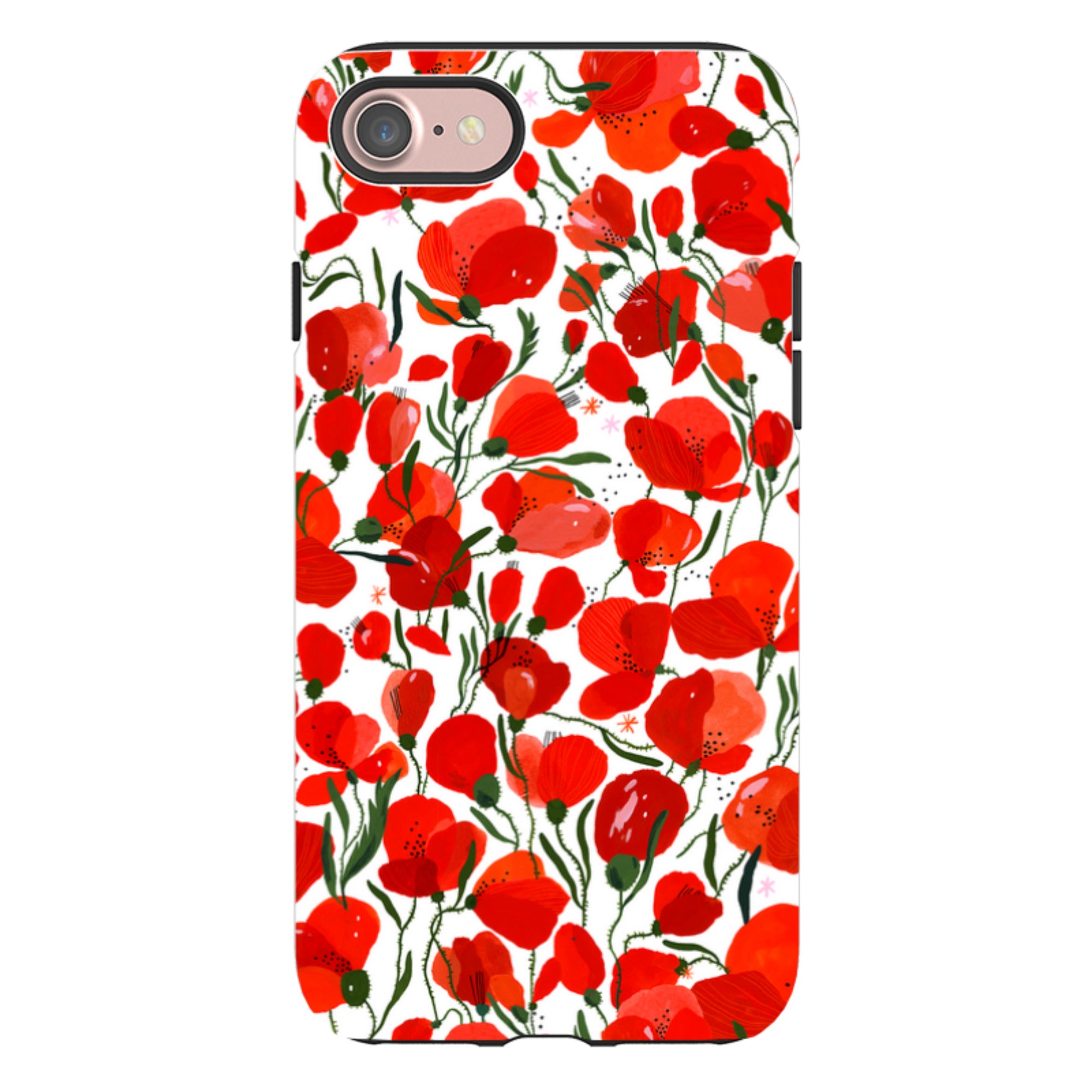 iPhone Tough Case - Poppies Pattern By Madalina Andronic