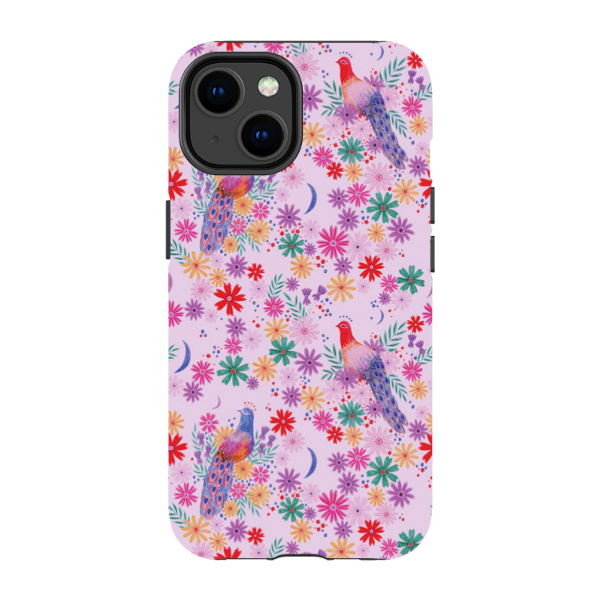 iPhone Tough Case - Peacock Pattern Lilac By Lee Foster Wilson