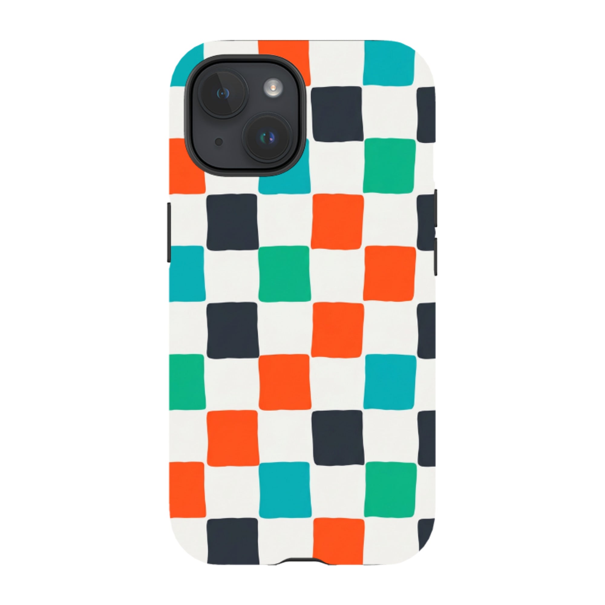 iPhone Tough Case - Multi-Color Checkerboard