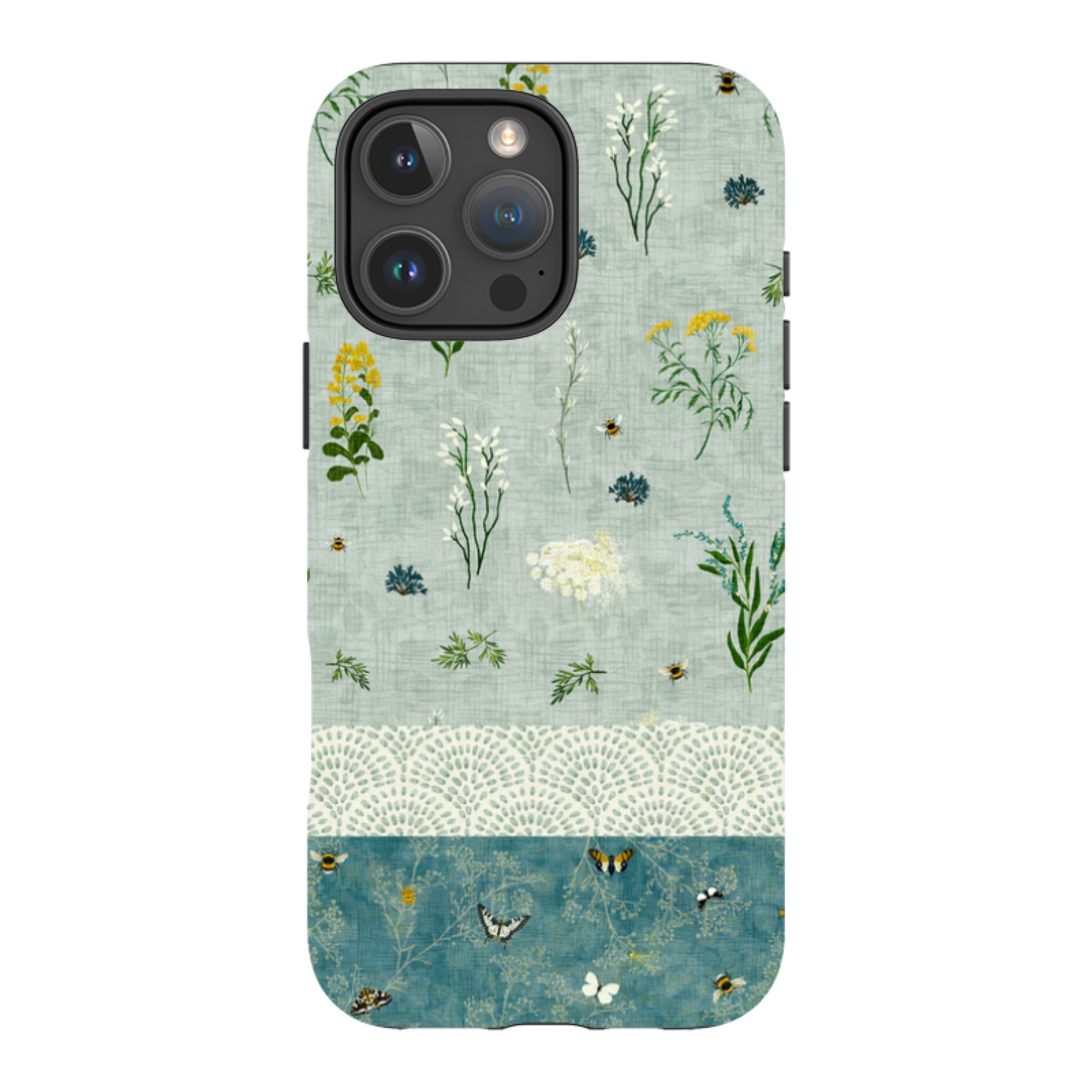 iPhone Tough Case - Song Bird Florals and Bees 2 By Katherine Quinn