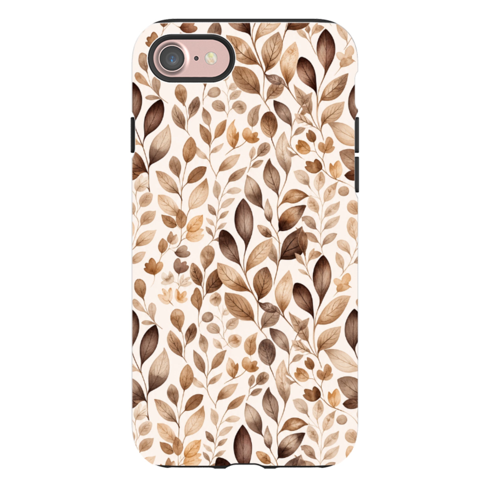 iPhone Tough Case - Beige Aesthetic Leaves