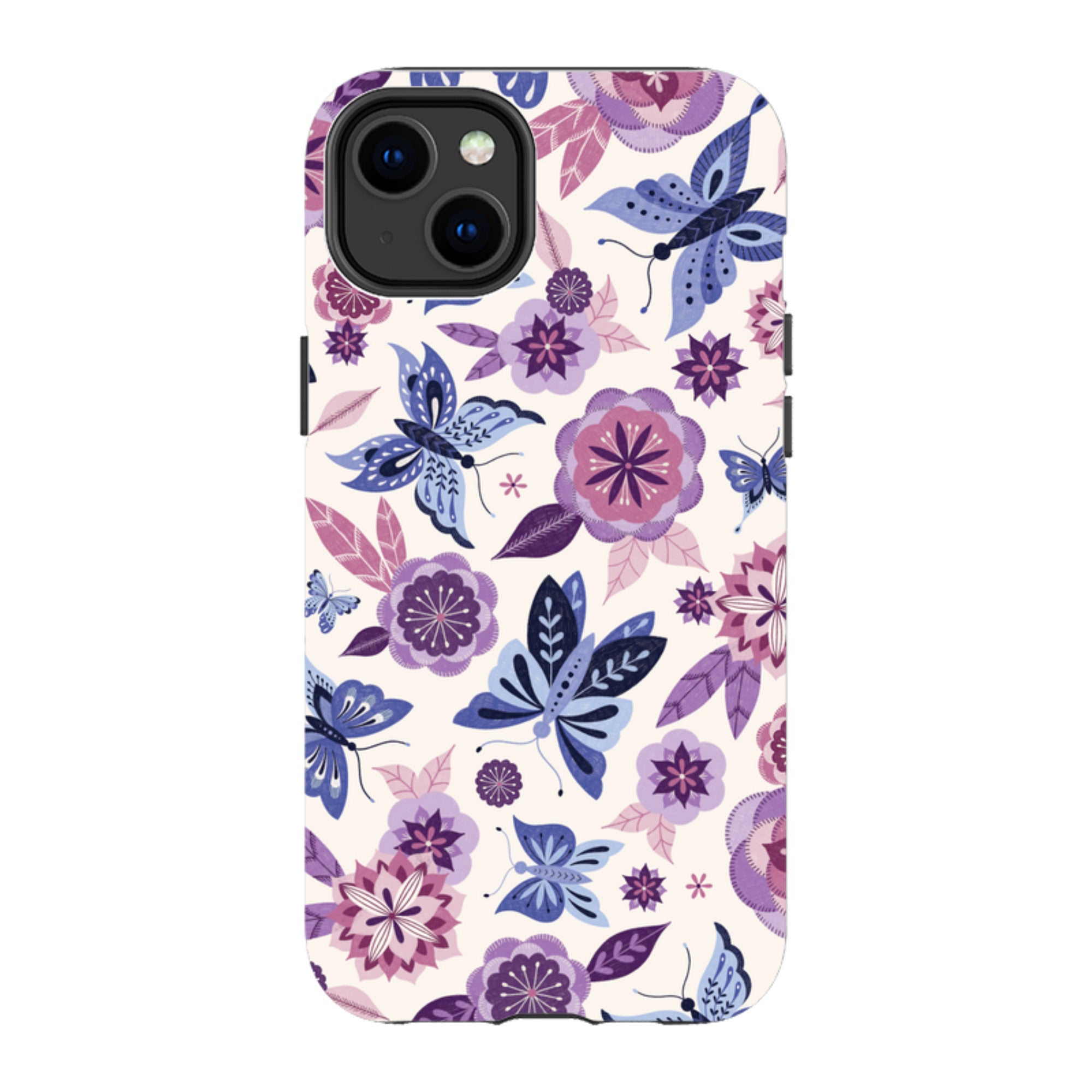 iPhone MagSafe Tough Case -  Butterfly Blooms Ivory By Jenny Zemanek