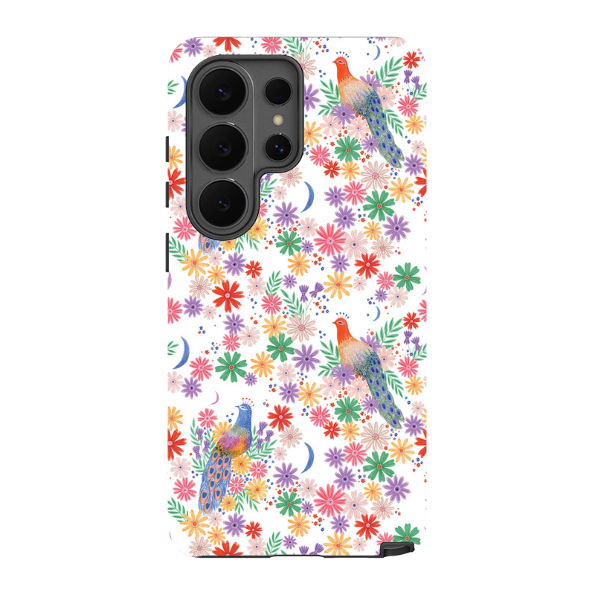 Samsung Tough Case - Peacock Pattern White By Lee Foster Wilson
