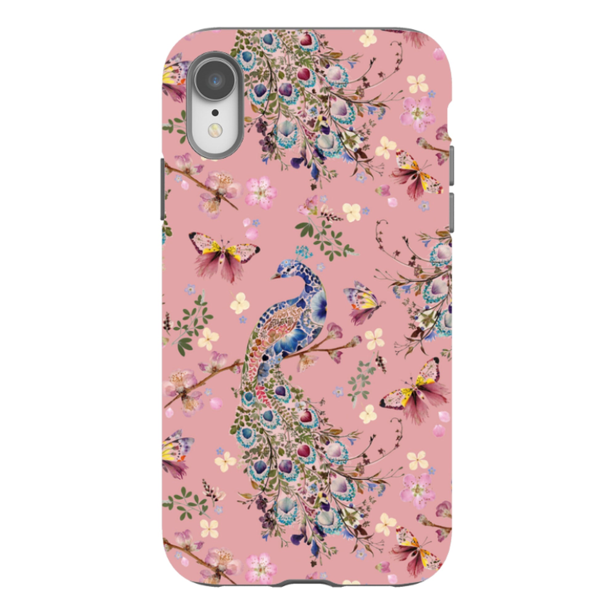 iPhone Tough Case - Peacock and Cherry Blossoms Lupine By Helen Ahpornsiri